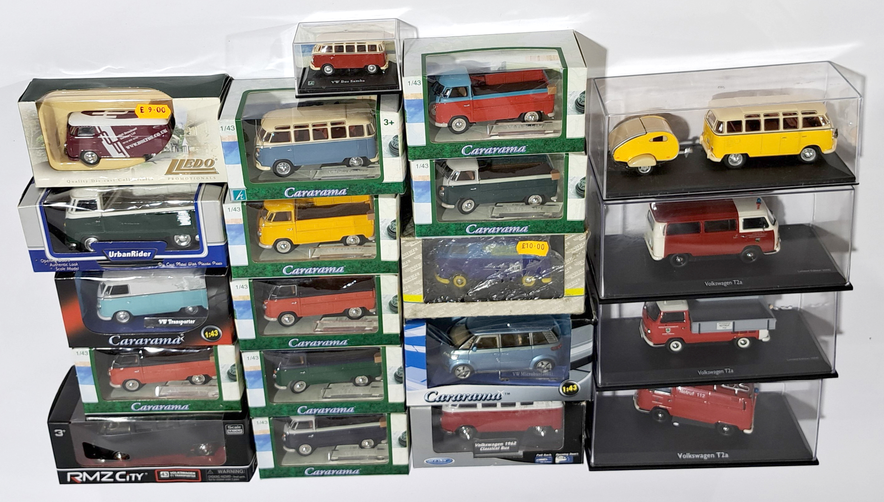 Schuco, Cararama & similar, a boxed Volkswagen Camper Van group