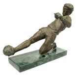 Football Memorabilia, a Bronze Footballer Statue made by Renowned Artist "John Bonar Dunlop"