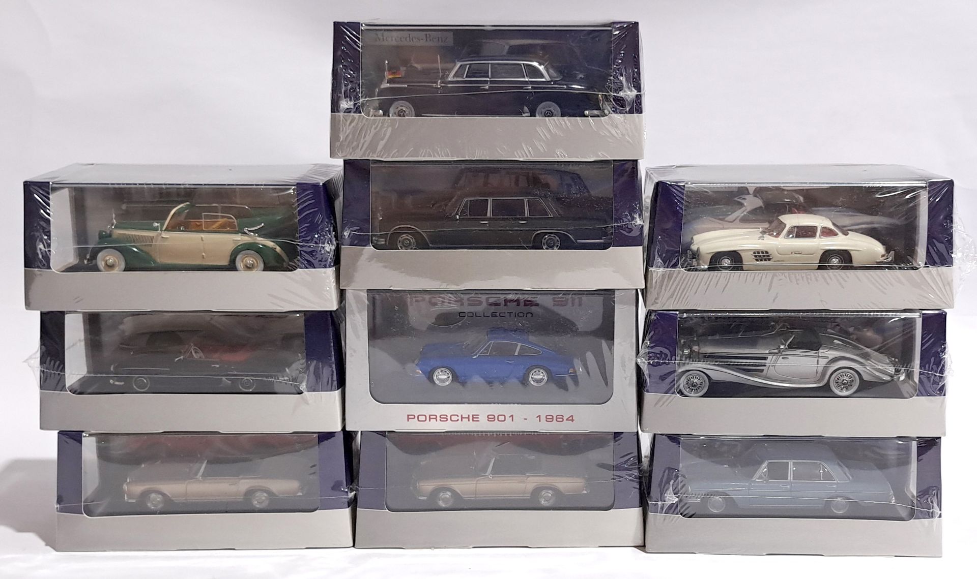 Atlas Editions Mercedes-Benz 1:43 scale, a boxed group