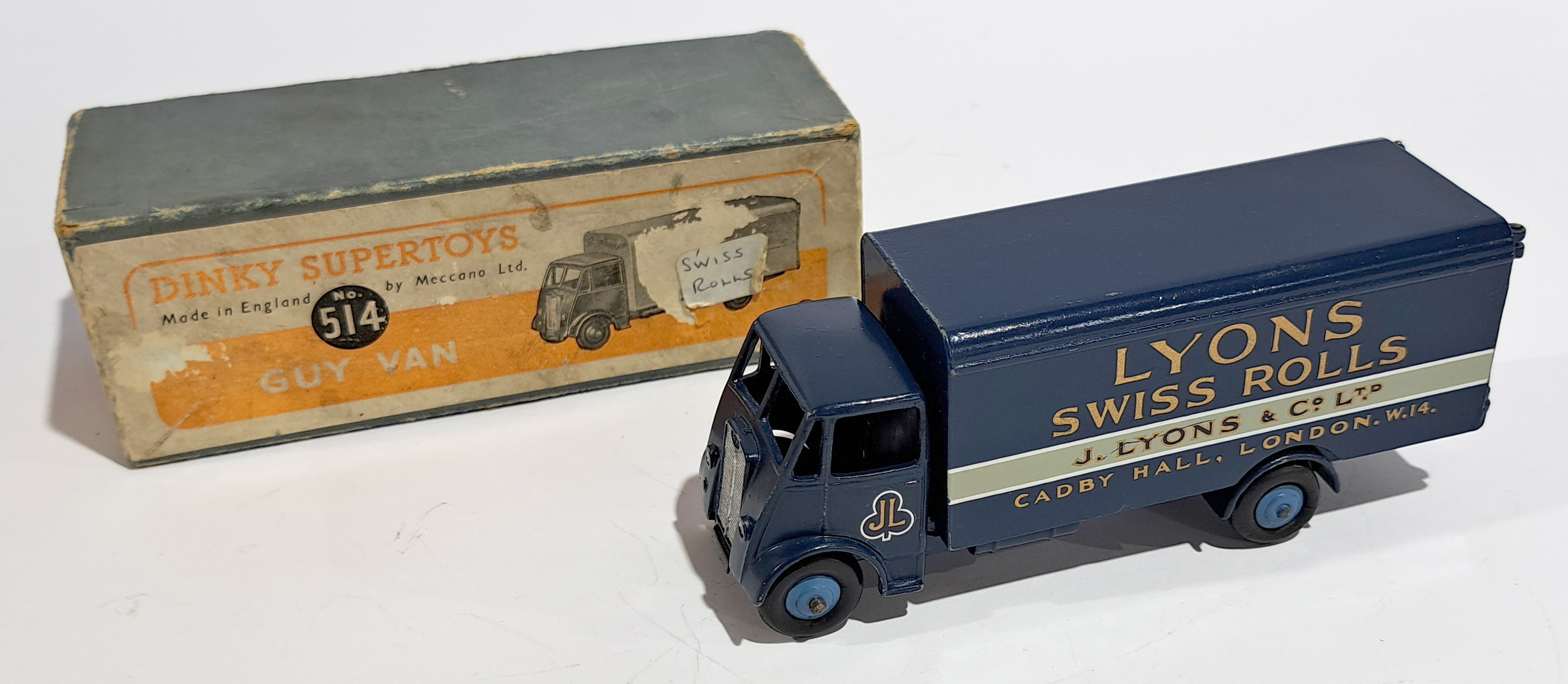 Dinky 514 Guy (Type 1) Van "Lyons Swiss Rolls", Blue, boxed