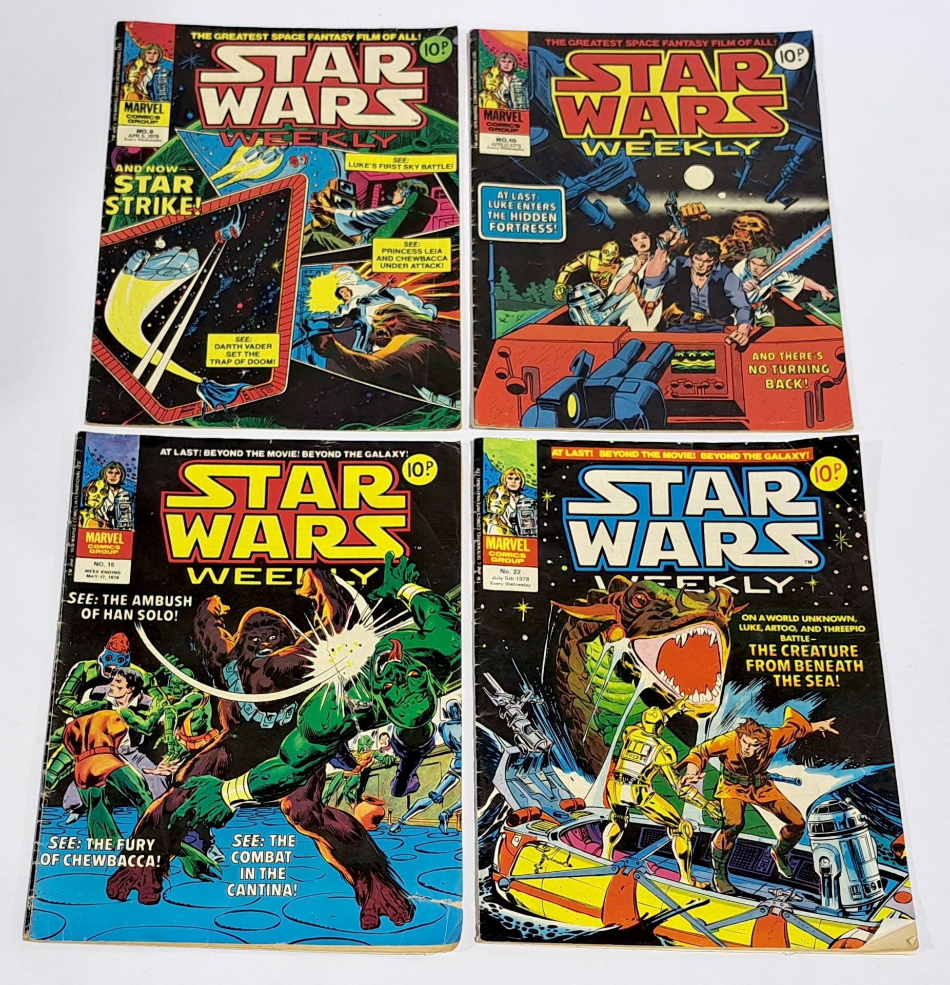 Marvel UK Star Wars Weekly Comics #9, #10, #15 & #22 (1978)