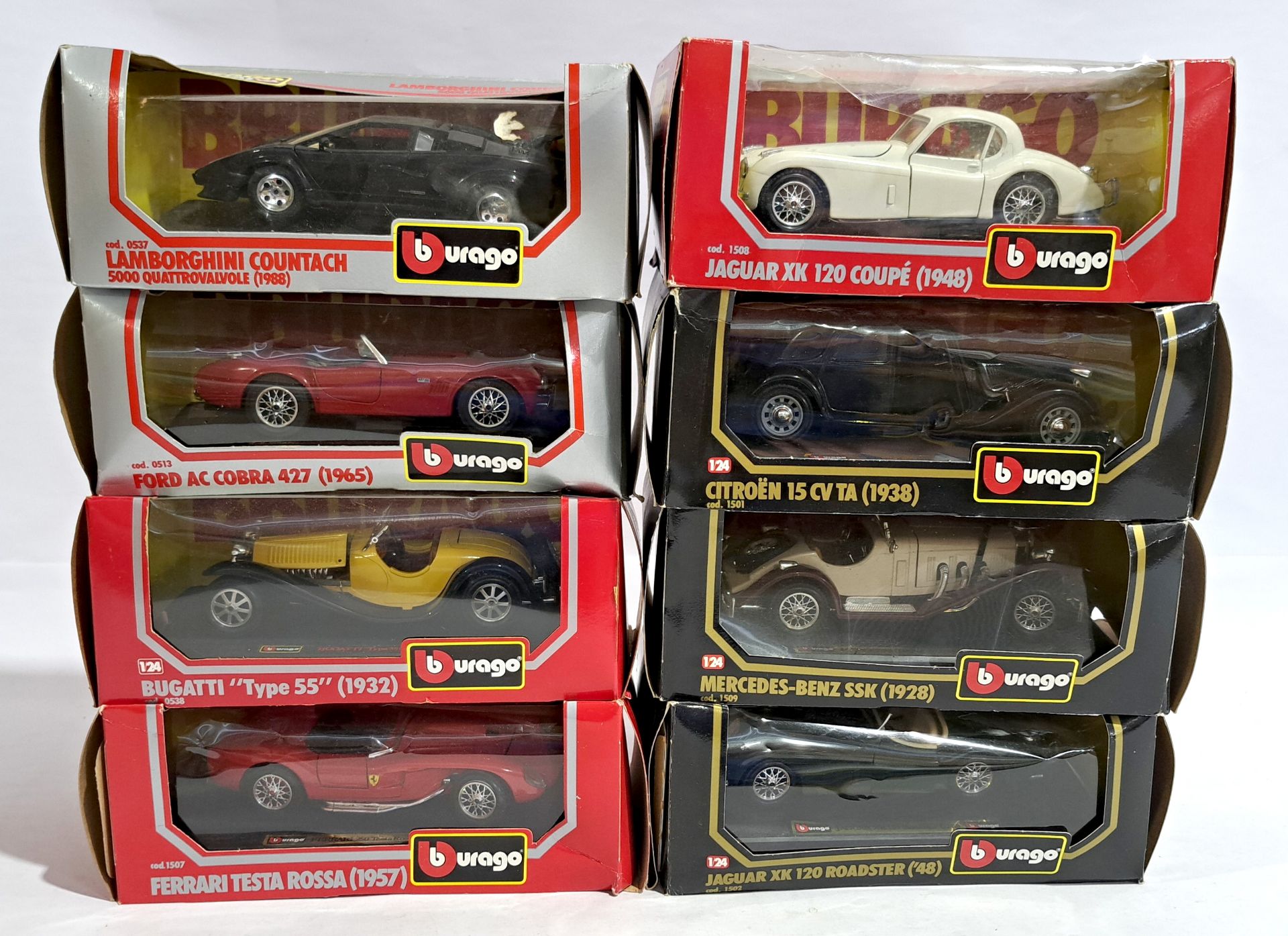 Bburago 1:24 scale, a boxed group of cars