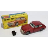 Corgi 327 MGB GT Red with Black Luggage Case, boxed