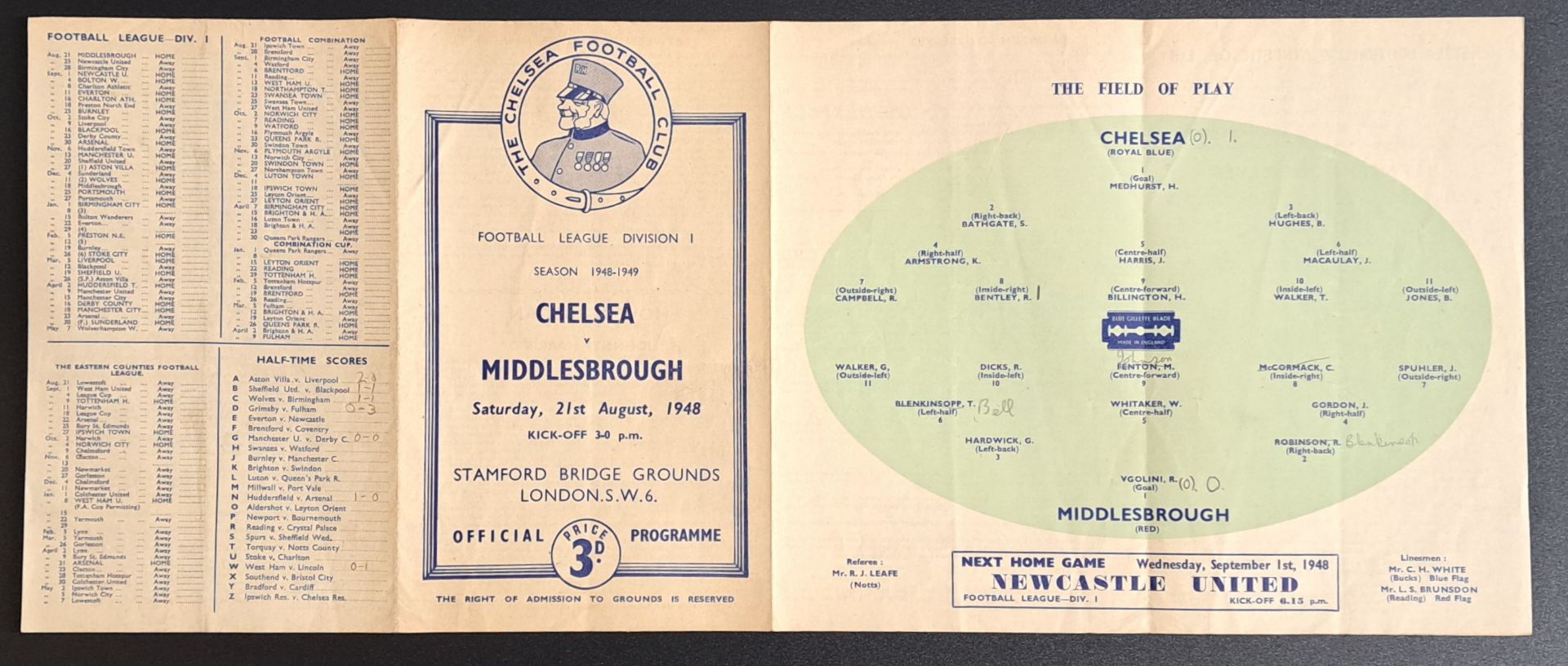 Chelsea V Middlesbrough a group of Vintage 1940's Football Programmes - Bild 8 aus 8