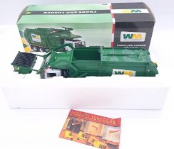 First Gear, a boxed 1:34 scale Front-End Loader With Trash Bin "WM Waste Management"
