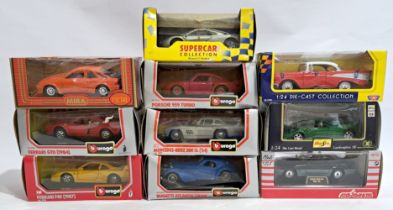 Bburago, Majorette, Mira & similar 1:24 scale & similar, a boxed group of cars