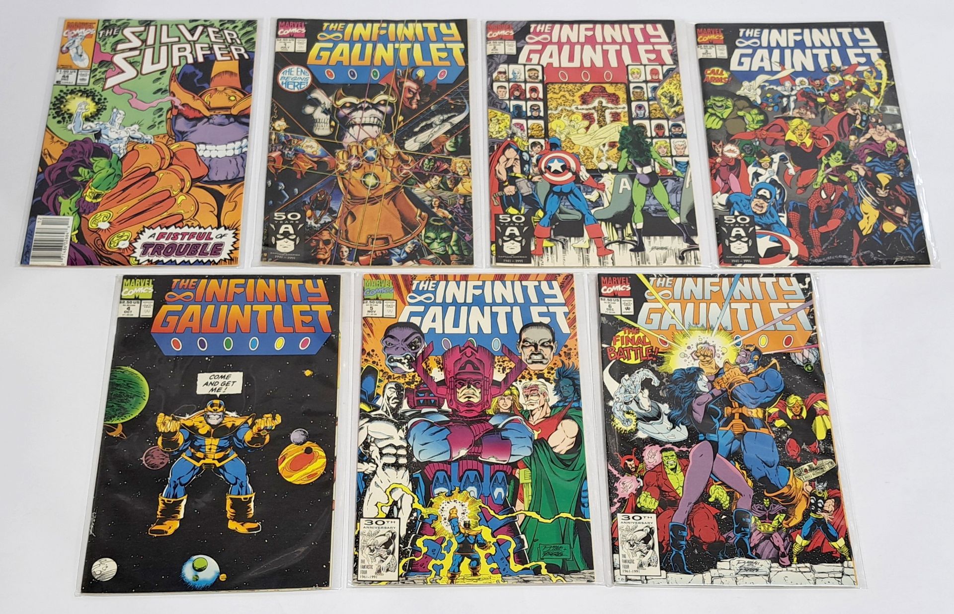 Quantity of Marvel Silver Surfer & Thamos related Comics, First Appearance of The Infinity Gauntlet - Bild 2 aus 2