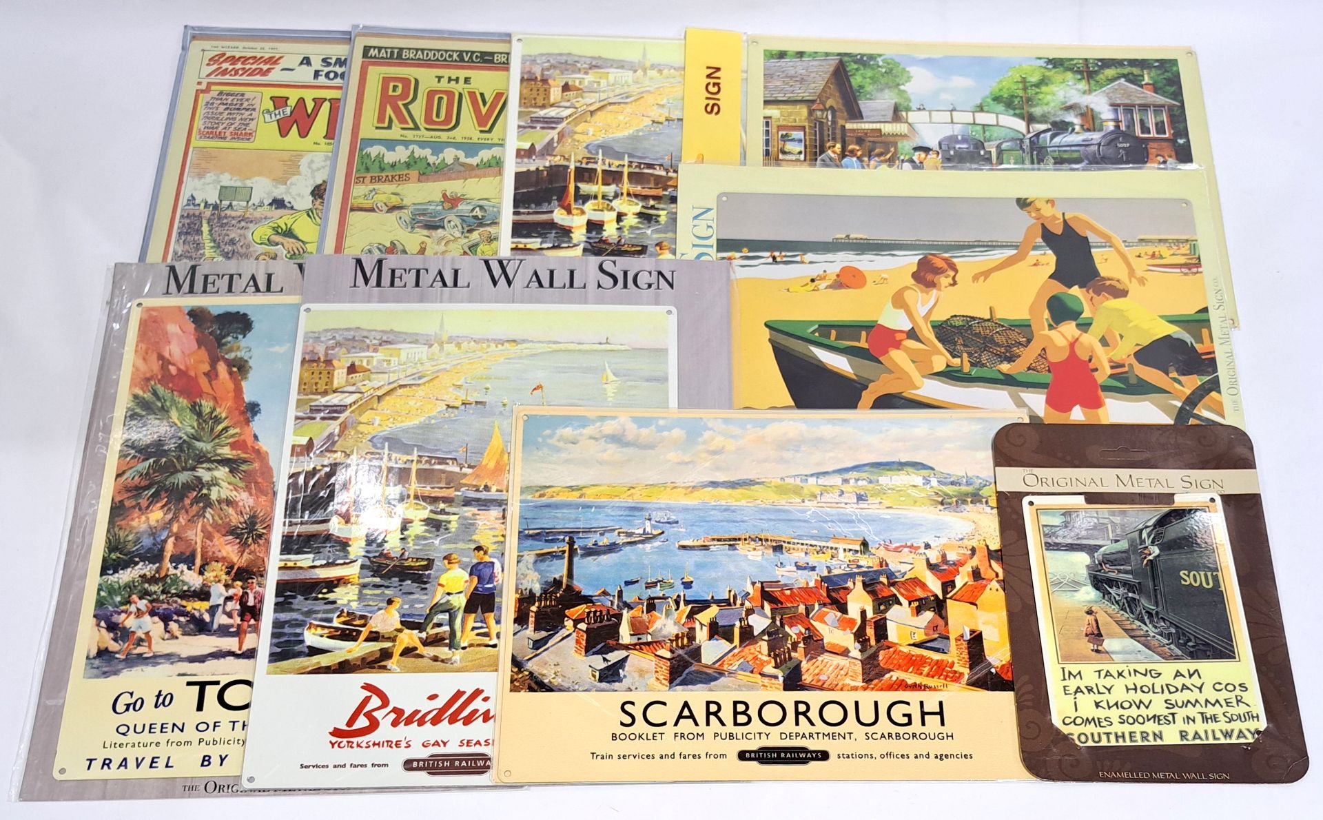 Large quantity of Metal Wall Signs, Agriculture, Trains, Ships, Automobiles, Buses, Seaside & sim... - Bild 5 aus 6
