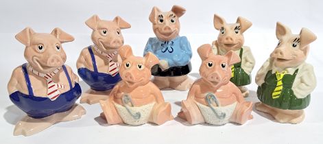 Wade NatWest Pigs Ceramic Piggy Banks, an unboxed group