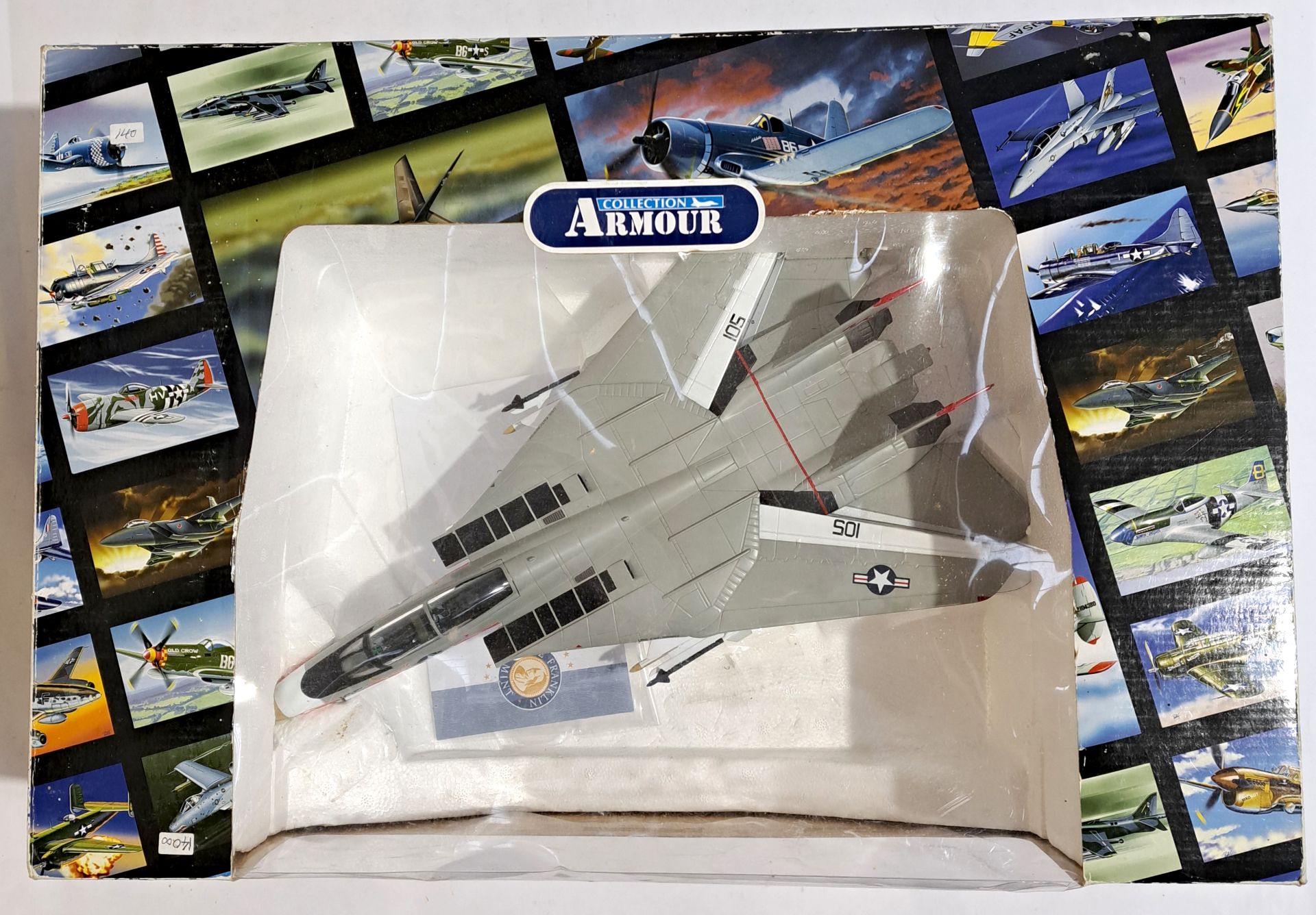 Franklin Mint  "Armour Collection", a boxed 1:48 scale B11B593 F14 Tomcat VF1 Wolfpack.