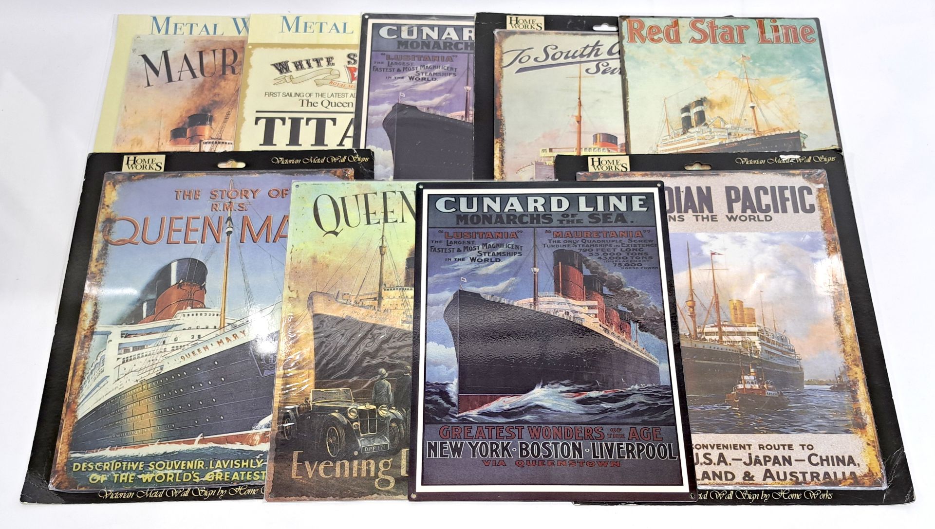 Large quantity of Metal Wall Signs, Agriculture, Trains, Ships, Automobiles, Buses, Seaside & sim... - Bild 4 aus 6