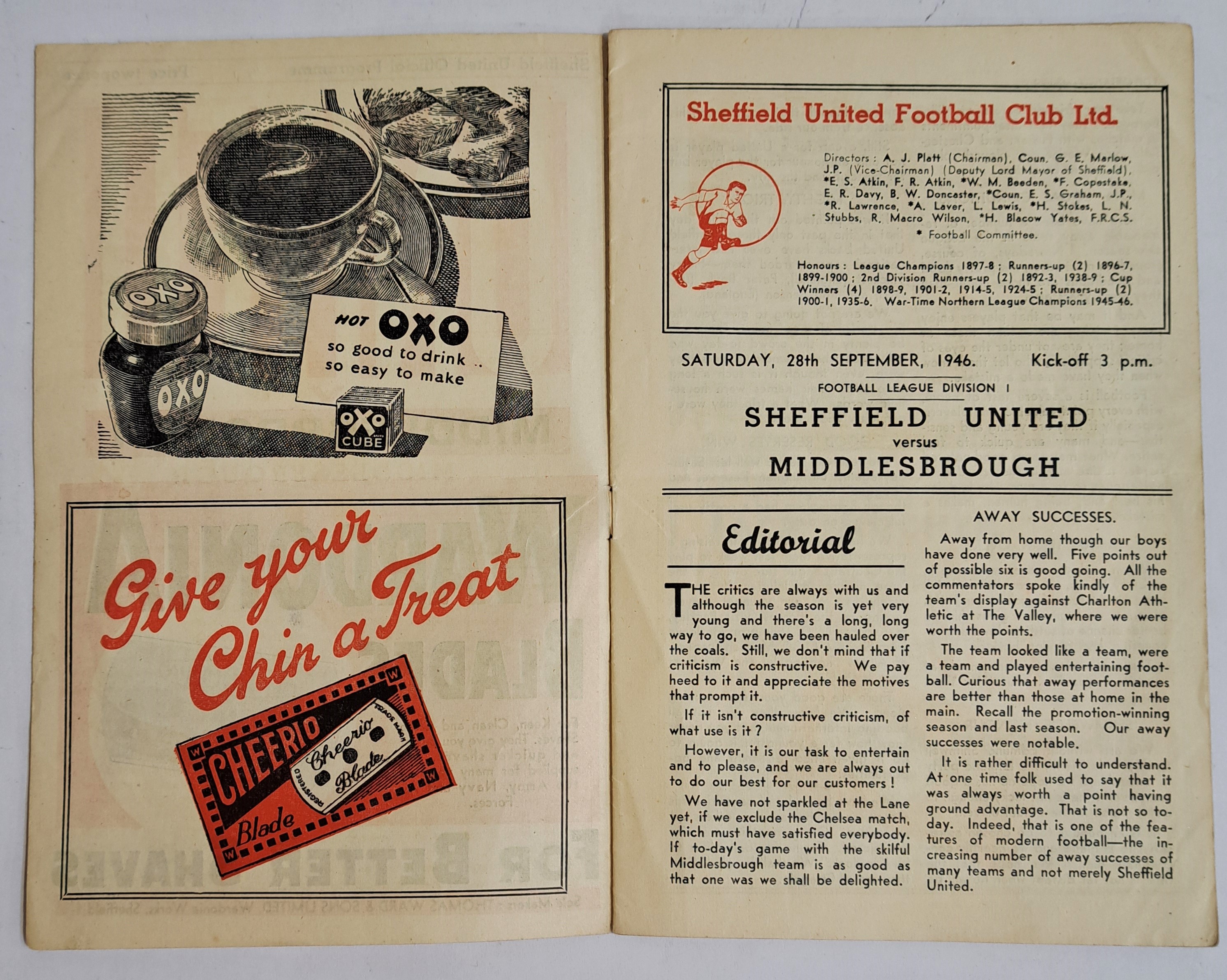 Sheffield United V Middlesbrough a group of Vintage 1940's Football Programmes - Image 5 of 11