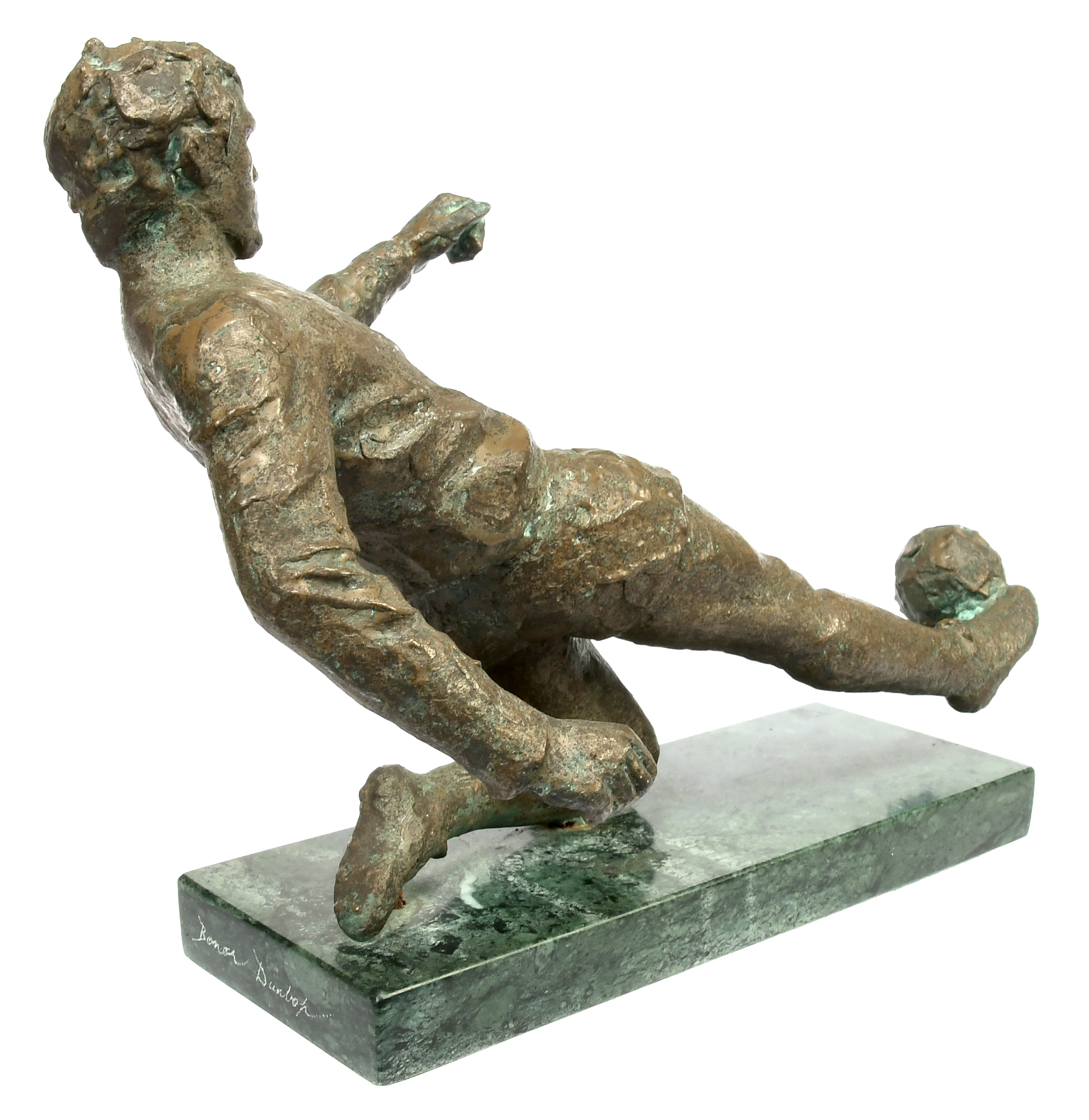 Football Memorabilia, a Bronze Footballer Statue made by Renowned Artist "John Bonar Dunlop" - Image 2 of 4