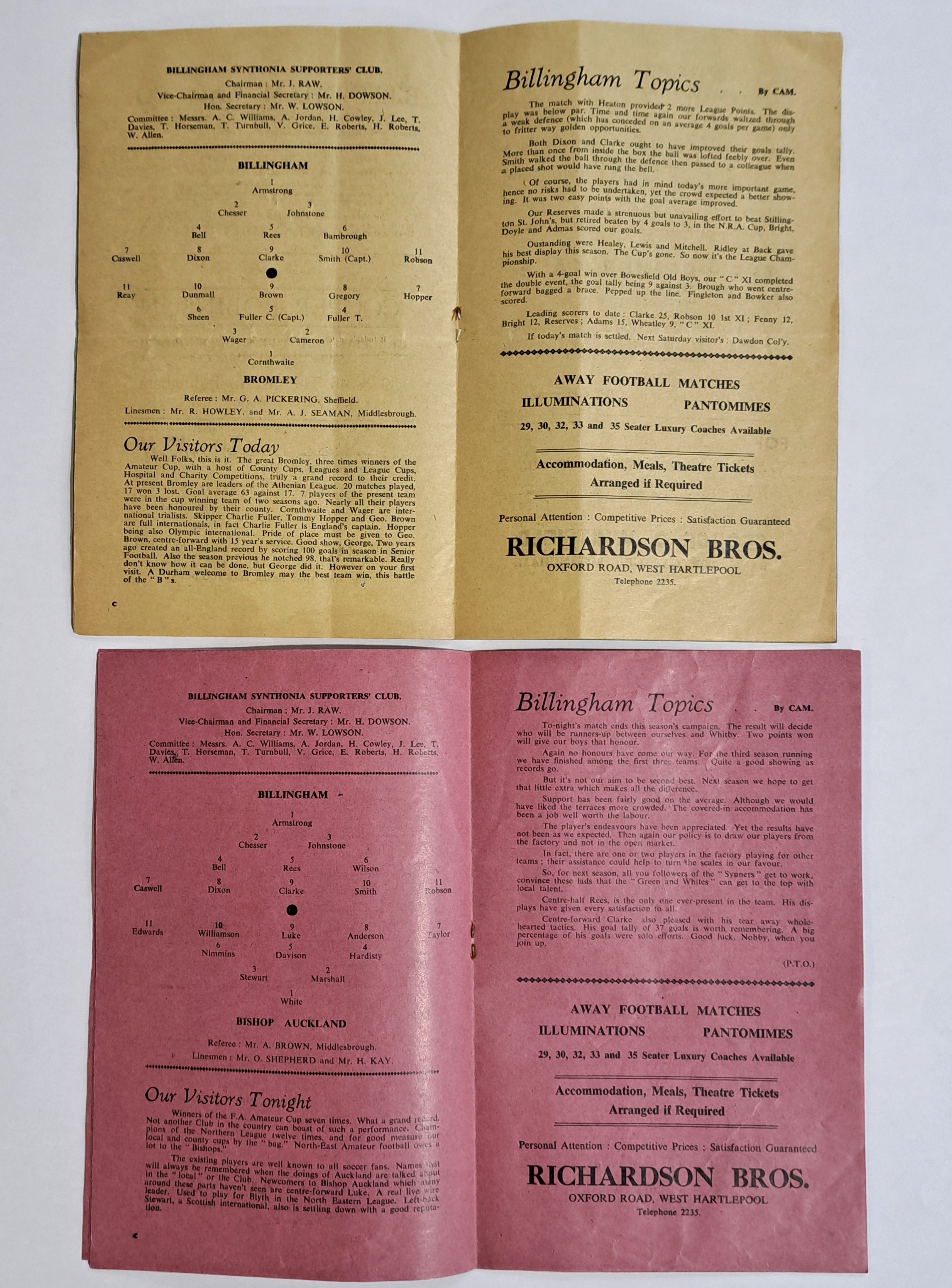 Amateur Football Vintage early 1950's Programmes - Image 5 of 7