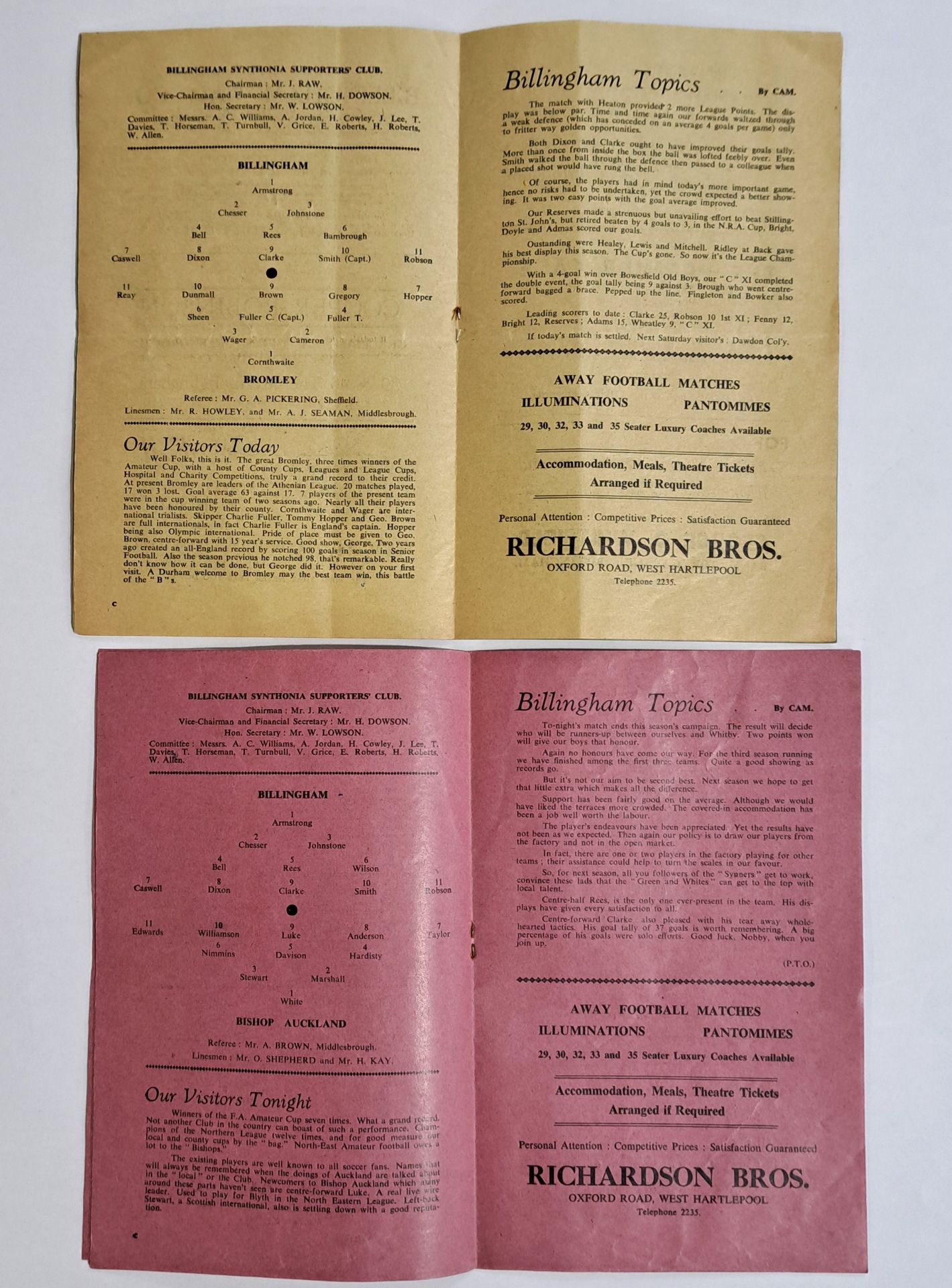 Amateur Football Vintage early 1950's Programmes - Bild 5 aus 7