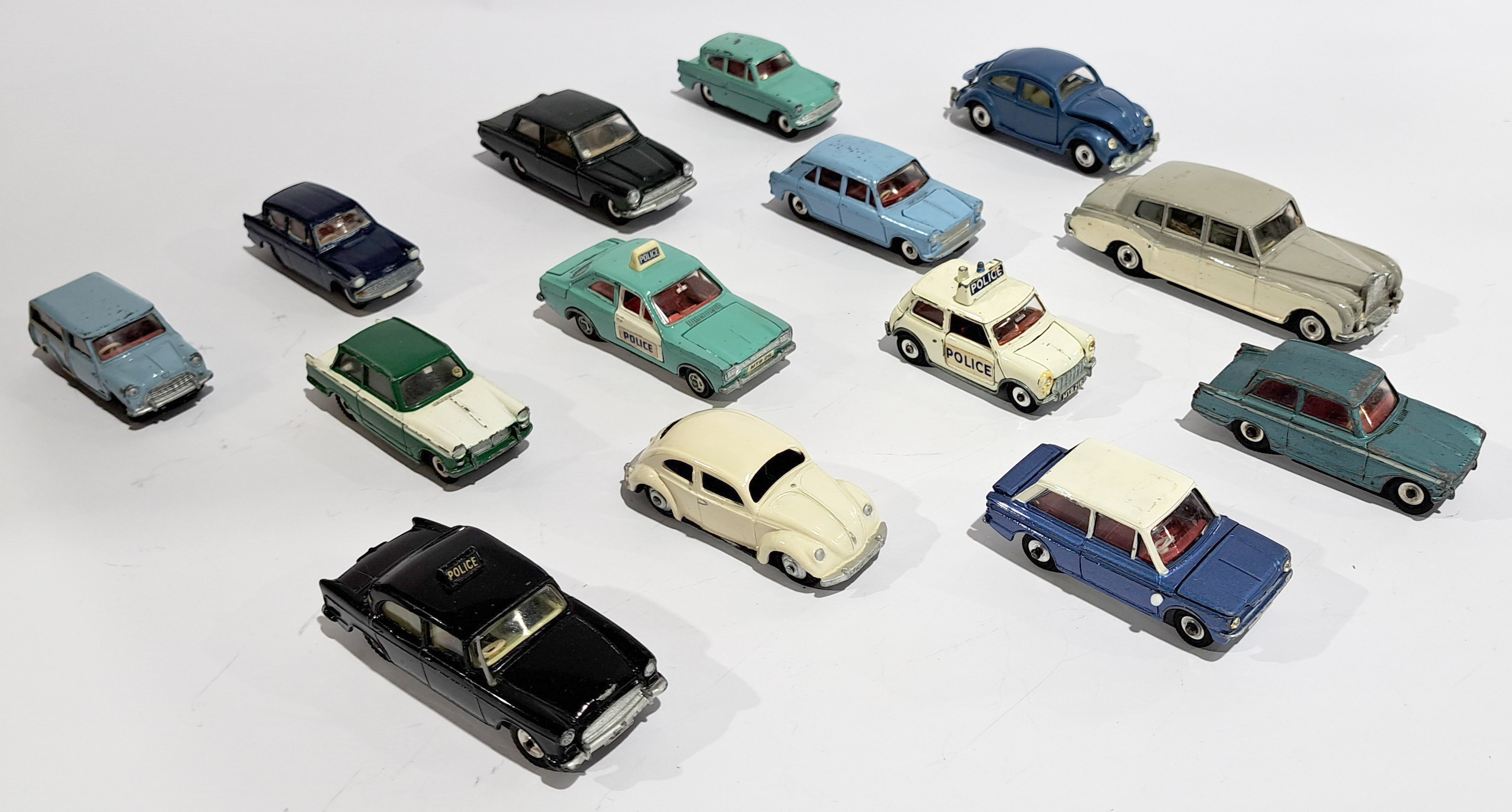 Dinky, an unboxed vintage car group