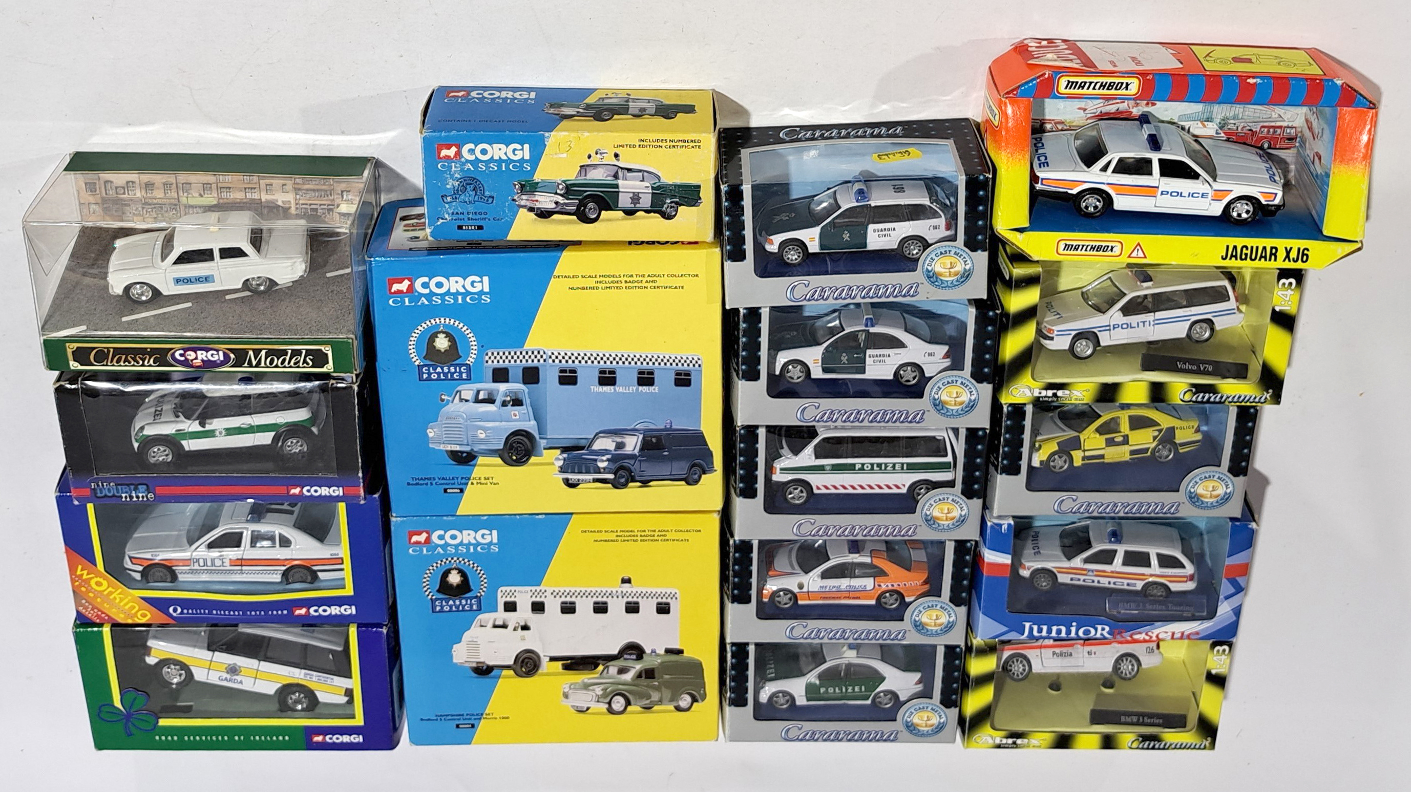 Corgi, Cararama & Matchbox, a Police vehicle boxed group