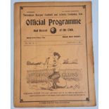 Tottenham Hotspur V Middlesbrough 1911 Pre-War (1st World War) Football Programme