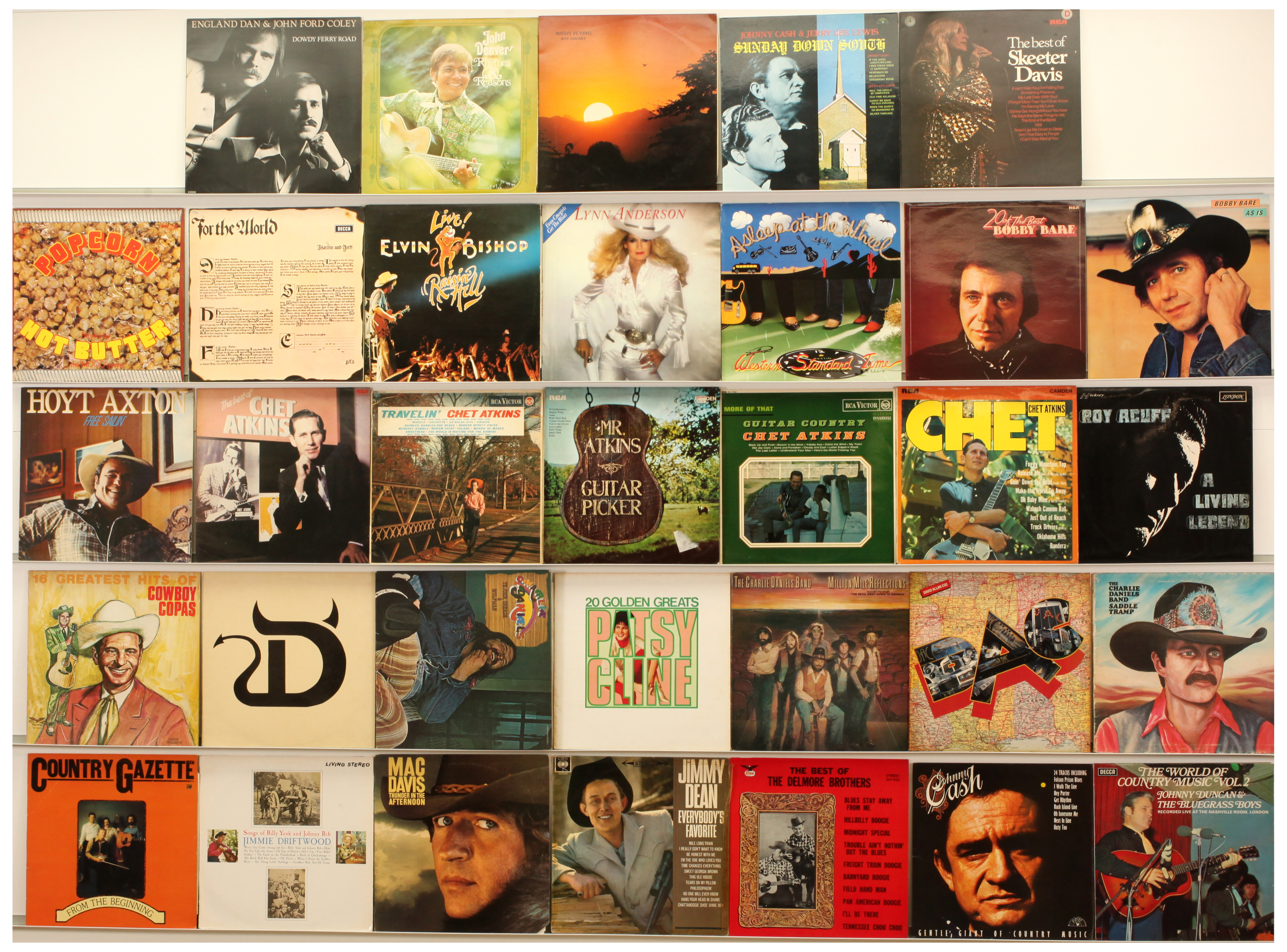 A Group of Country Music LPs