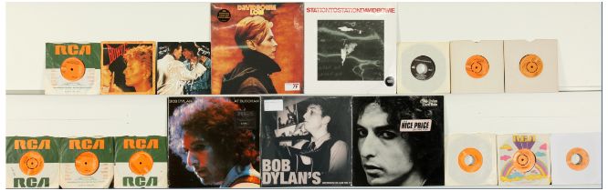 David Bowie and Bob Dylan LPs and 7" Singles