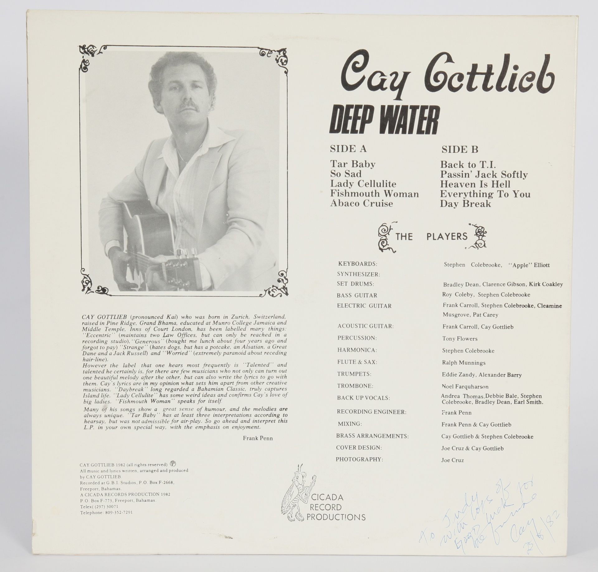 Cay Gottlieb – Deep Water LP - Bild 3 aus 4