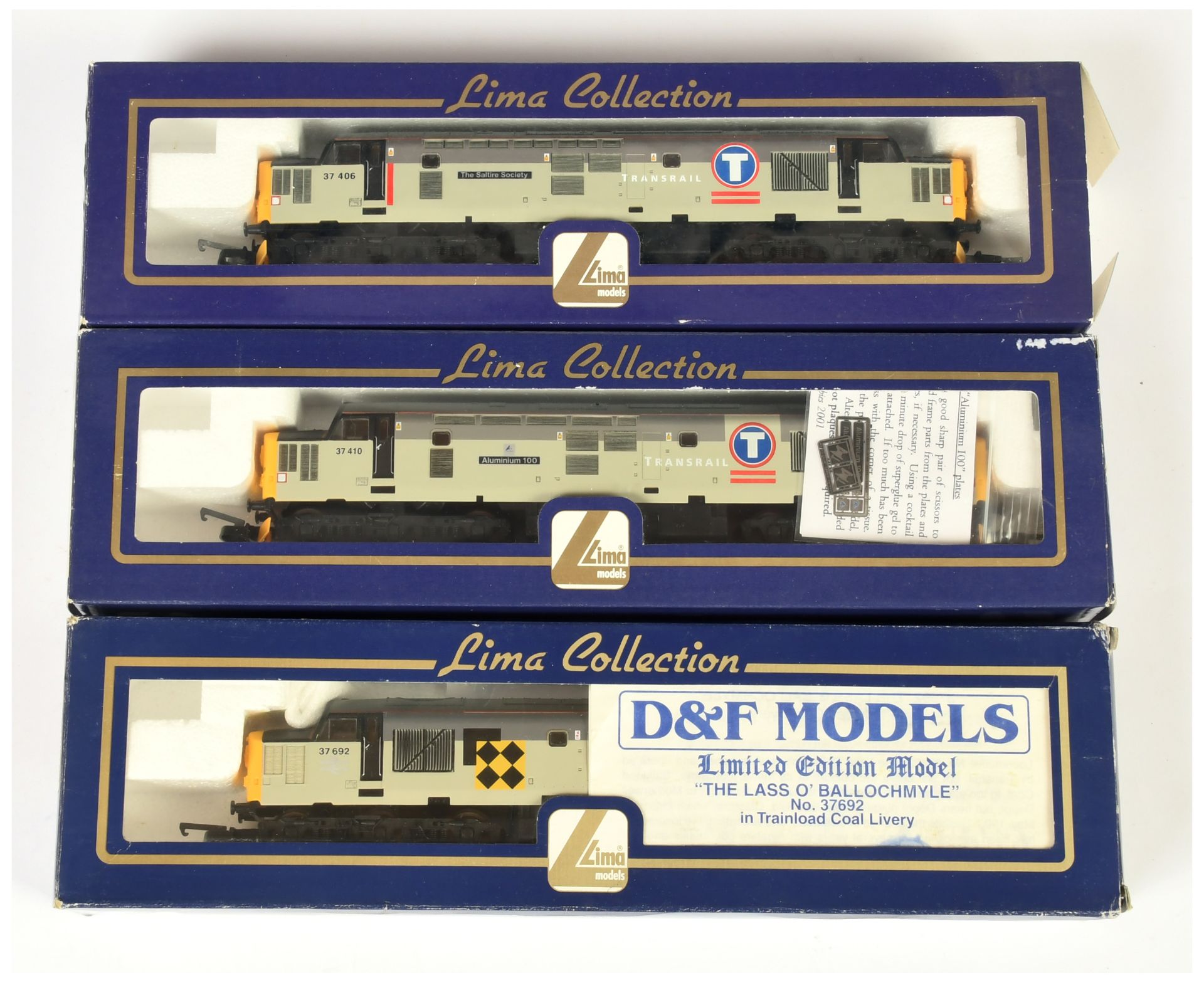 Lima OO Group of 3x Ltd Edition Class 37 Diesel Loco's. 