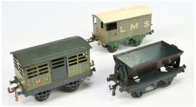 Hornby Series O Gauge pre war. Group of 3x wagons.