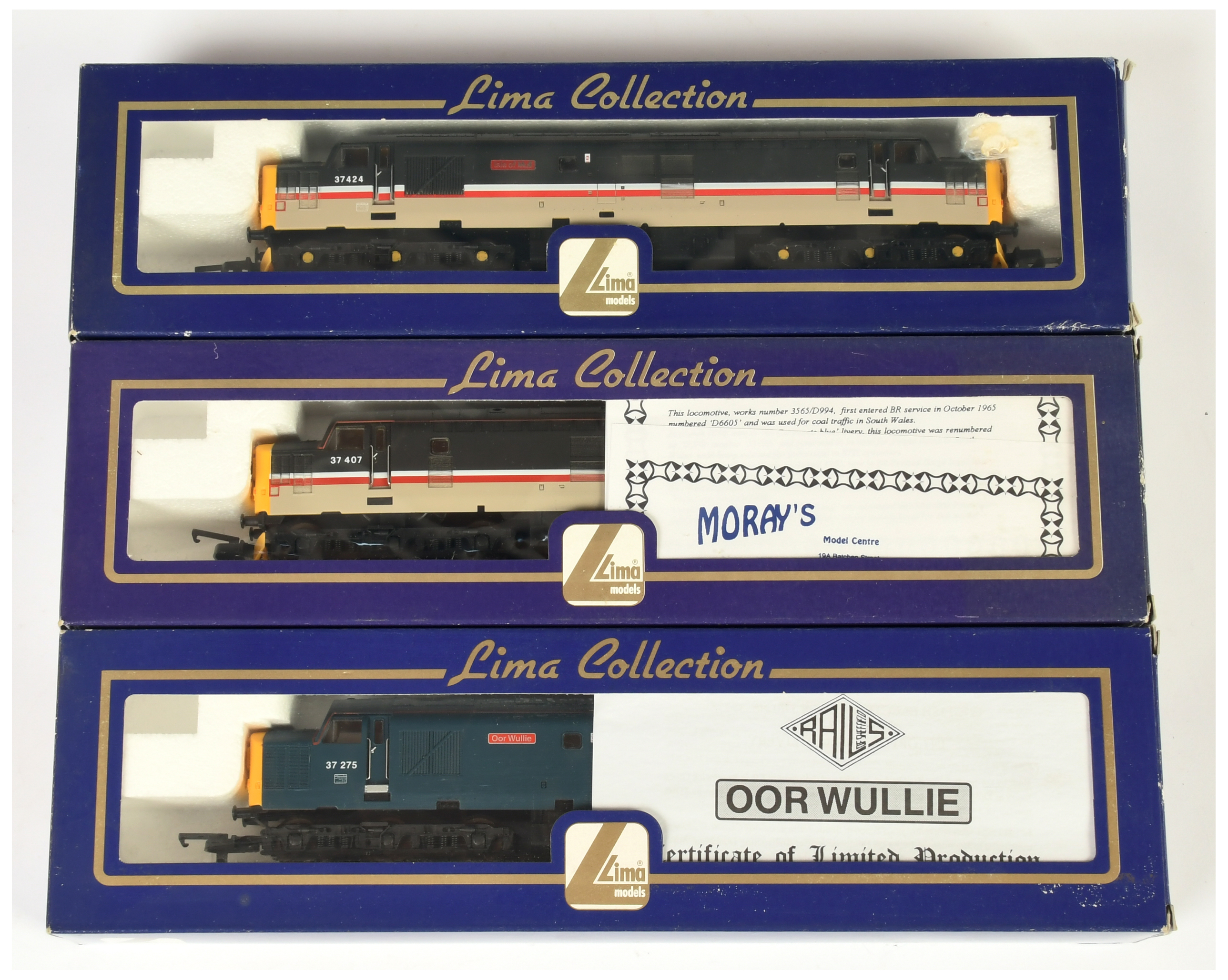 Lima OO Group of 3x Class 37 Ltd Edition Diesel Loco's. 