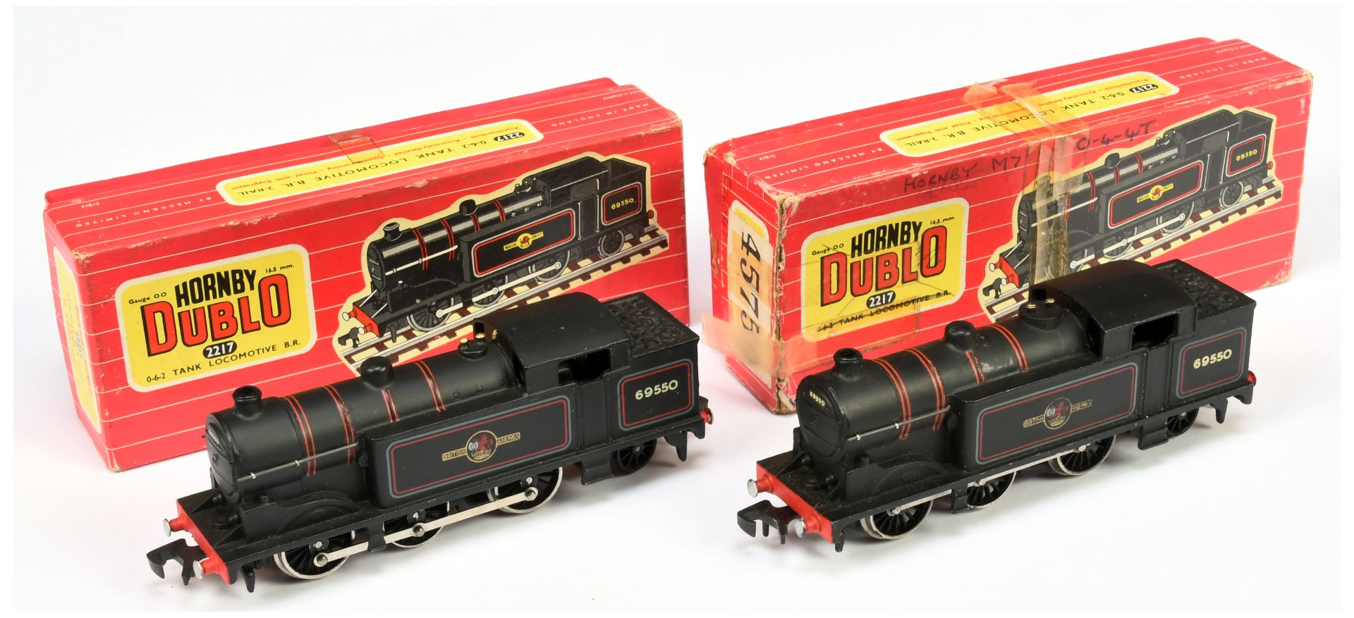 Hornby Dublo 2-rail pair of 2217 0-6-2 BR N2 Steam Tank Locomotives No. 69550
