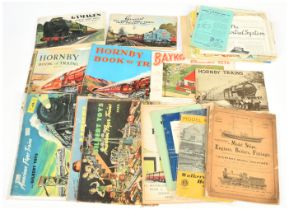 Hornby Trains, Bayko, Gilbert, Gamages Catalogues & others.