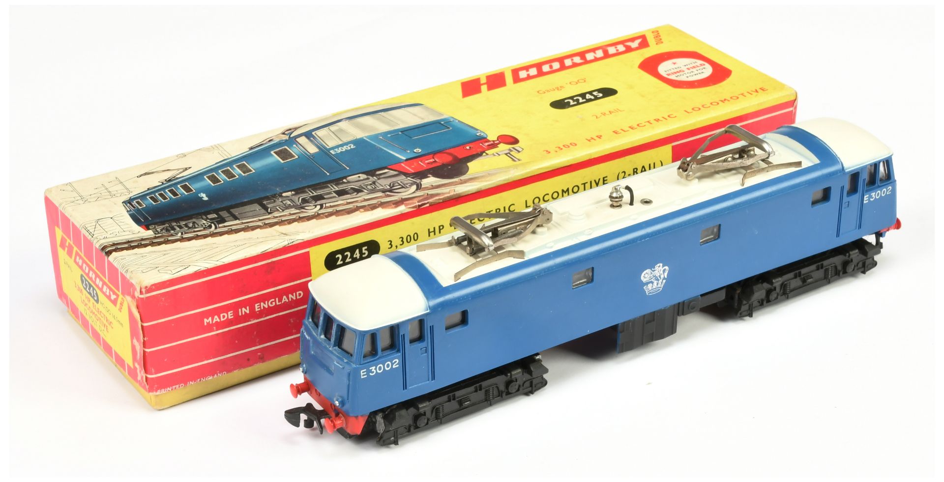 Hornby Dublo 2-rail 2245 3300BHP Electric Locomotive Bo-Bo No. E3002 in BR blue livery with Lion ...