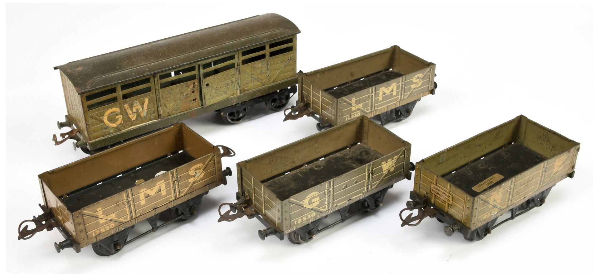Hornby Series O Gauge pre war. Group of 5x wagons.