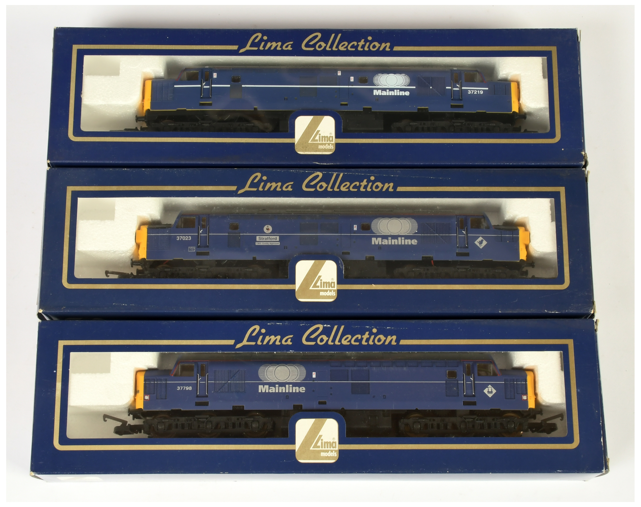 Lima OO Group of 3x Mainline Blue Class 37 Diesel Loco's. 