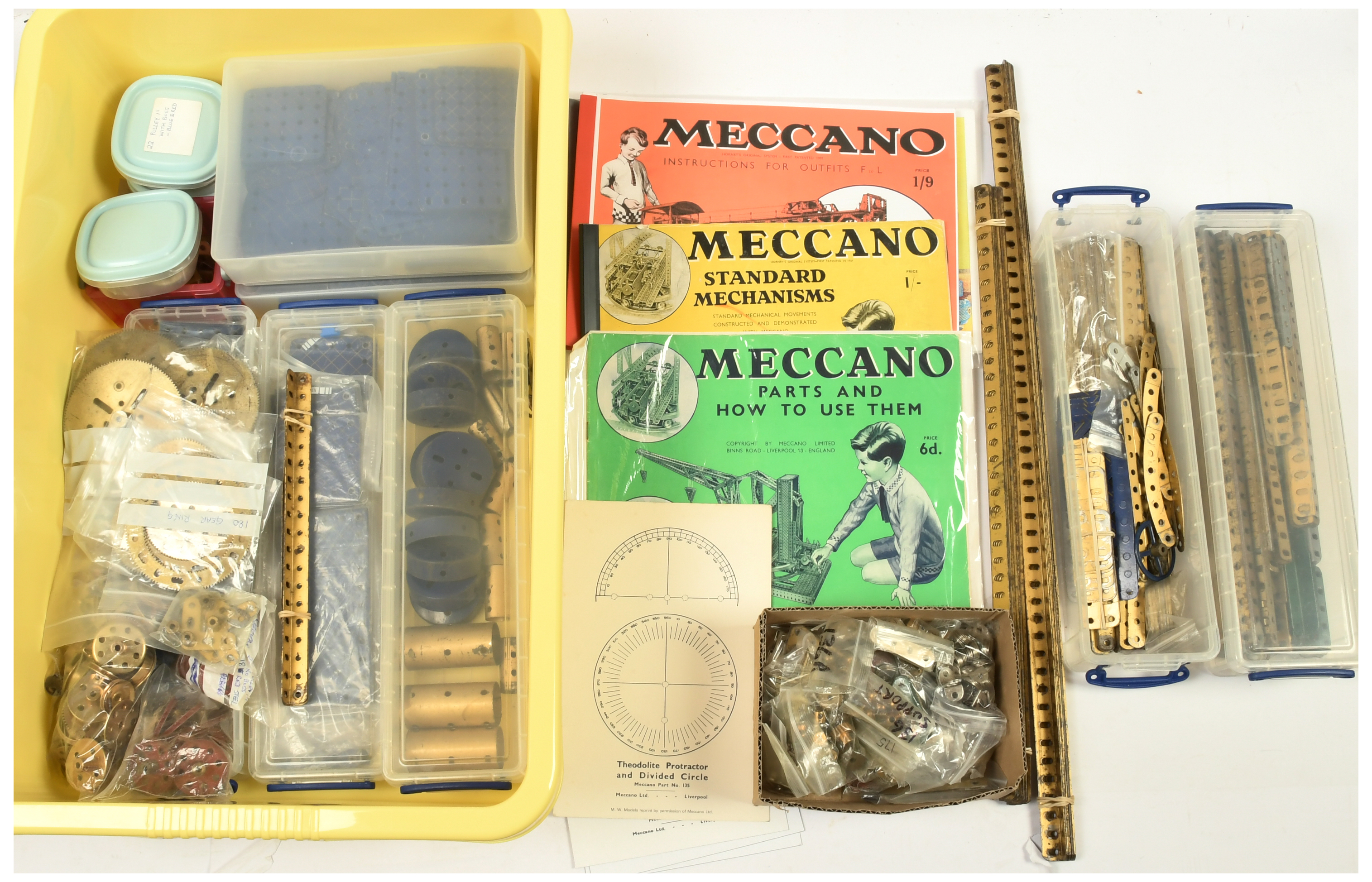 Meccano Large Qty 1930's Era Blue & Gold parts.