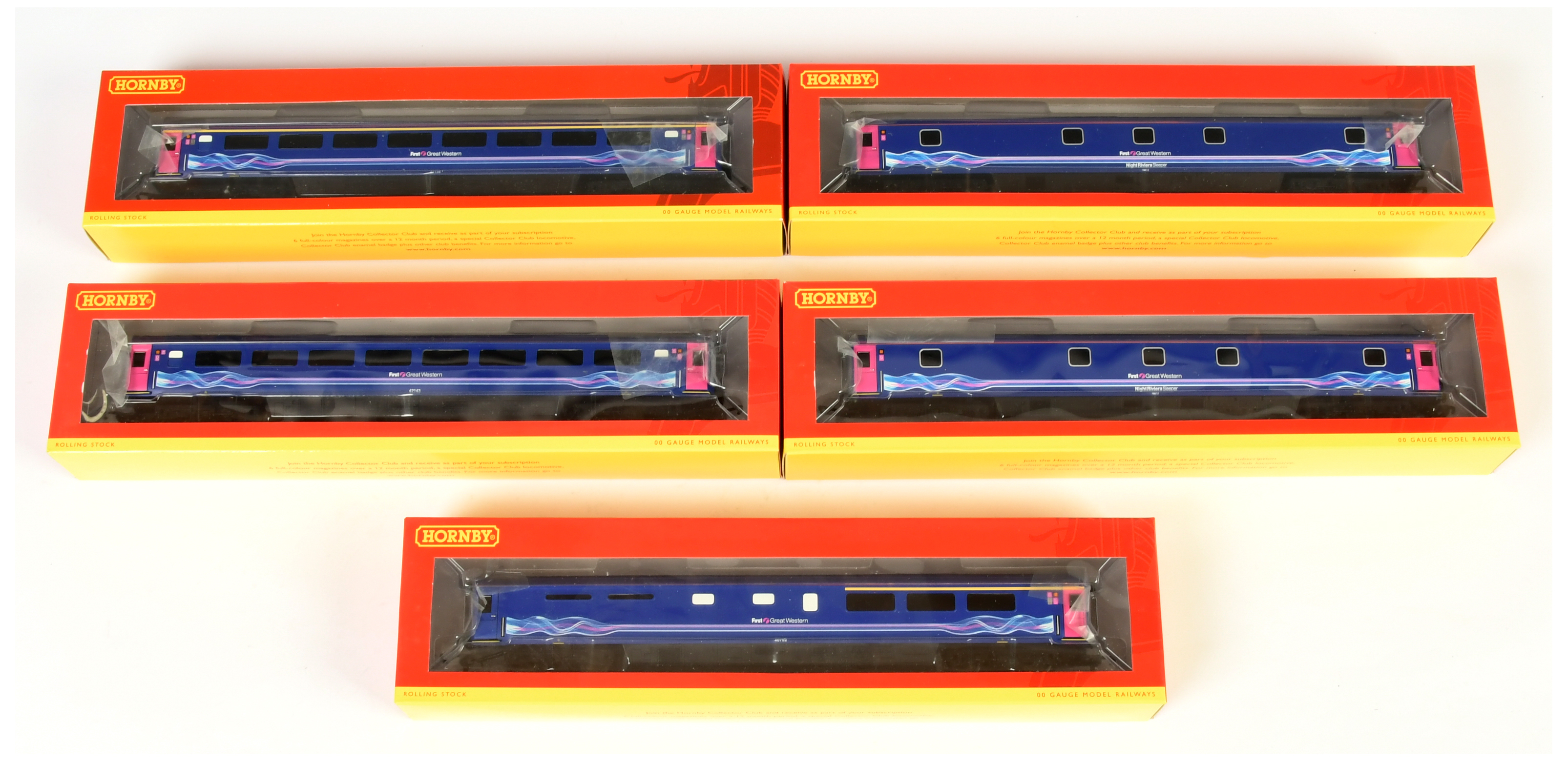 Hornby China OO Group of First Great Western Coaches.