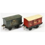 Hornby Series O Gauge Pair of pre war closed vans. 