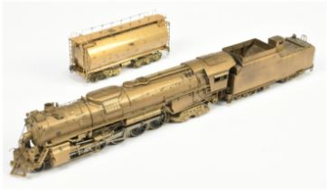 United Scale Models (Tokyo-Japan) HO Gauge 2-10-4 Brass Steam Locomotive along with Tank Wagon