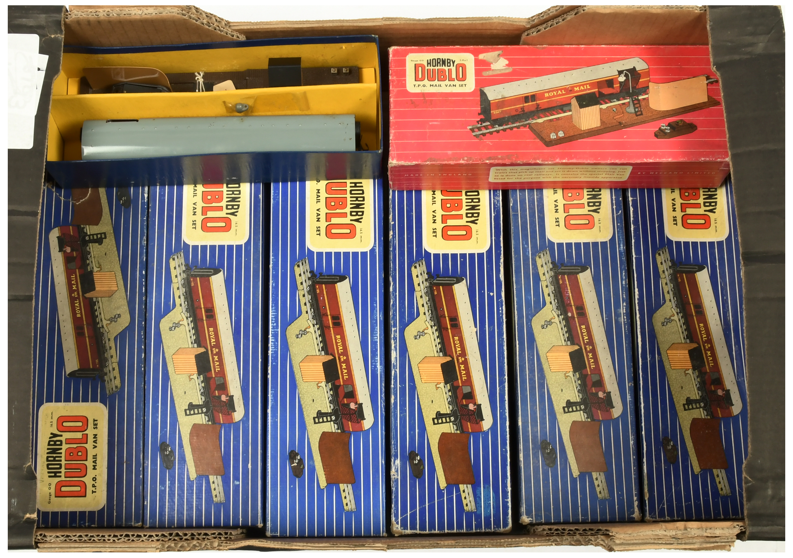 Hornby Dublo Group of boxed T.P.O. Royal Mail Van sets.