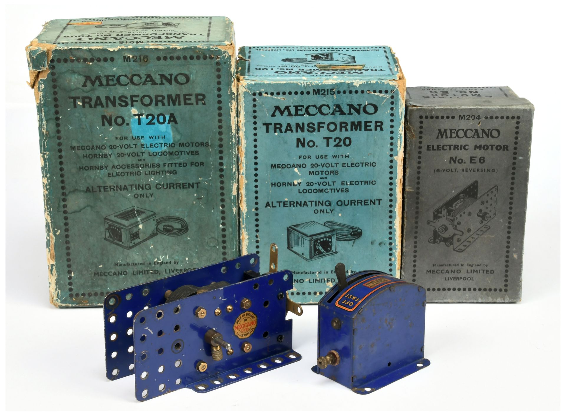 Meccano Group of T20 T20A Transformers & E6 Motors.