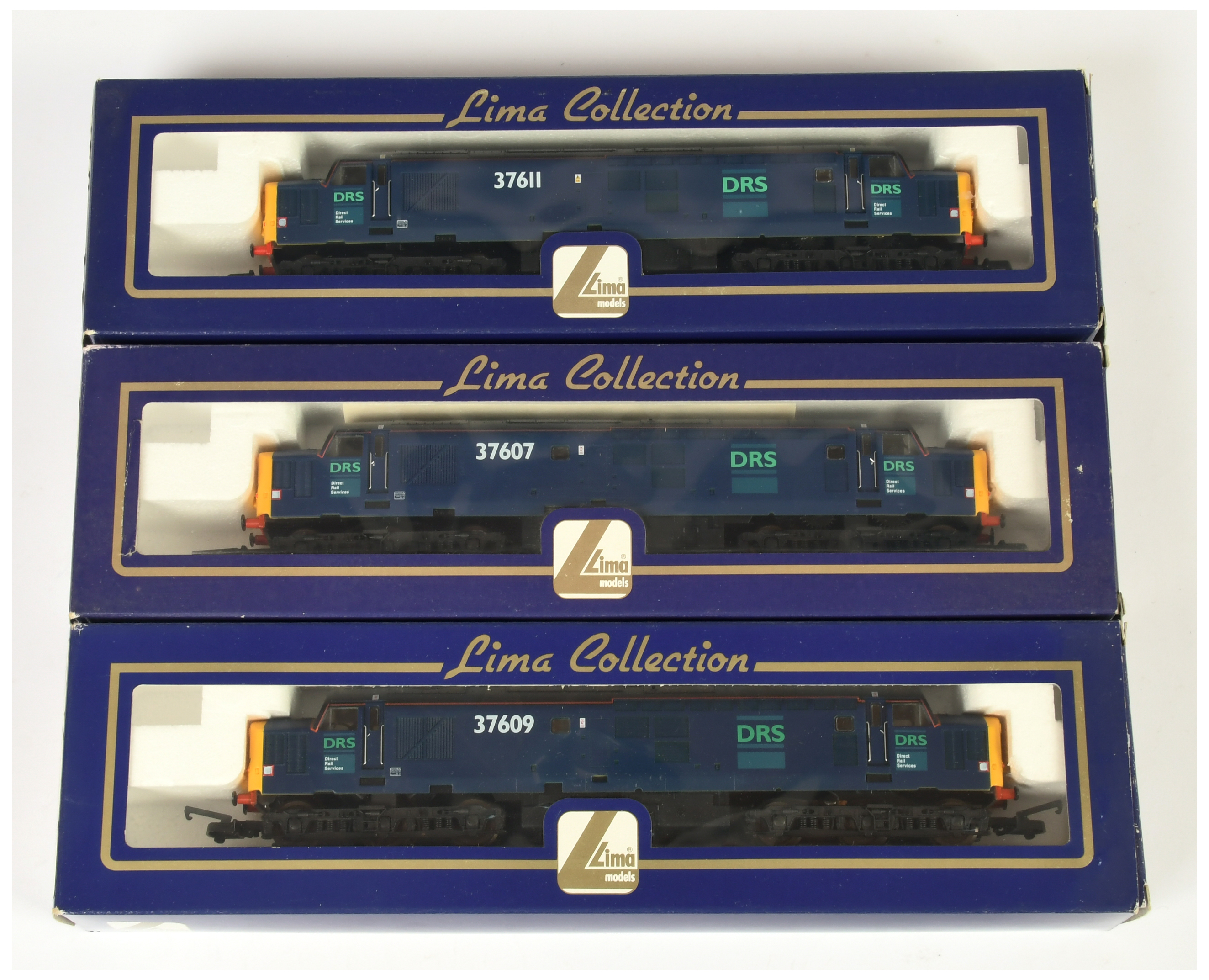 Lima OO Group of 3x DRS Blue Class 37 Diesel Loco's.