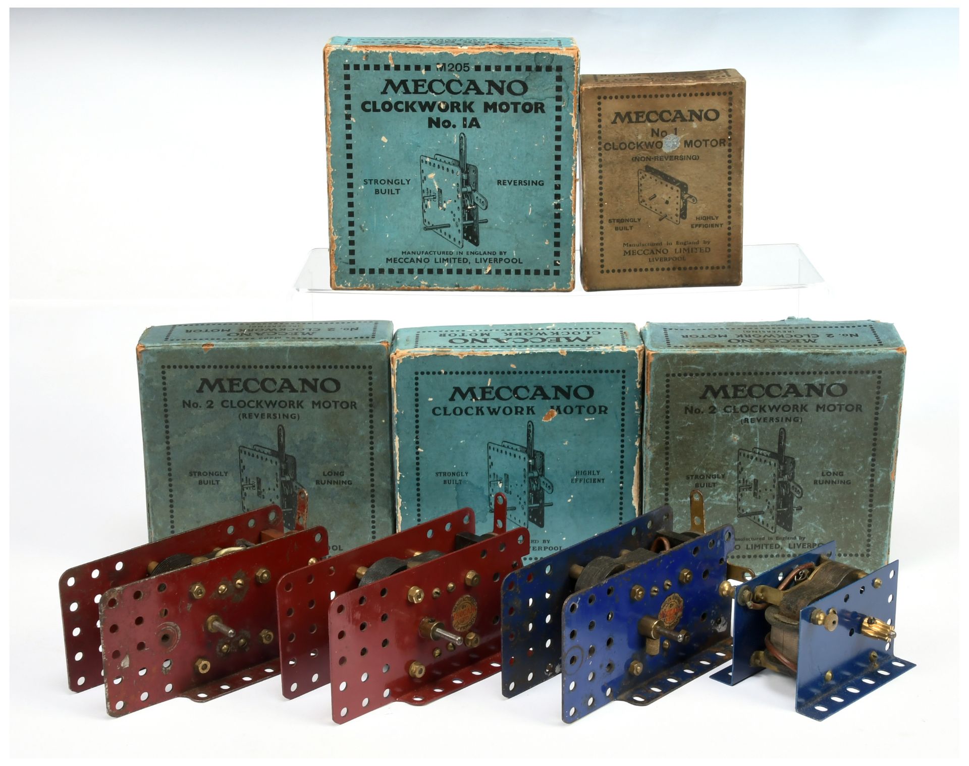 Meccano Group of Clockwork & Electric Motors. 