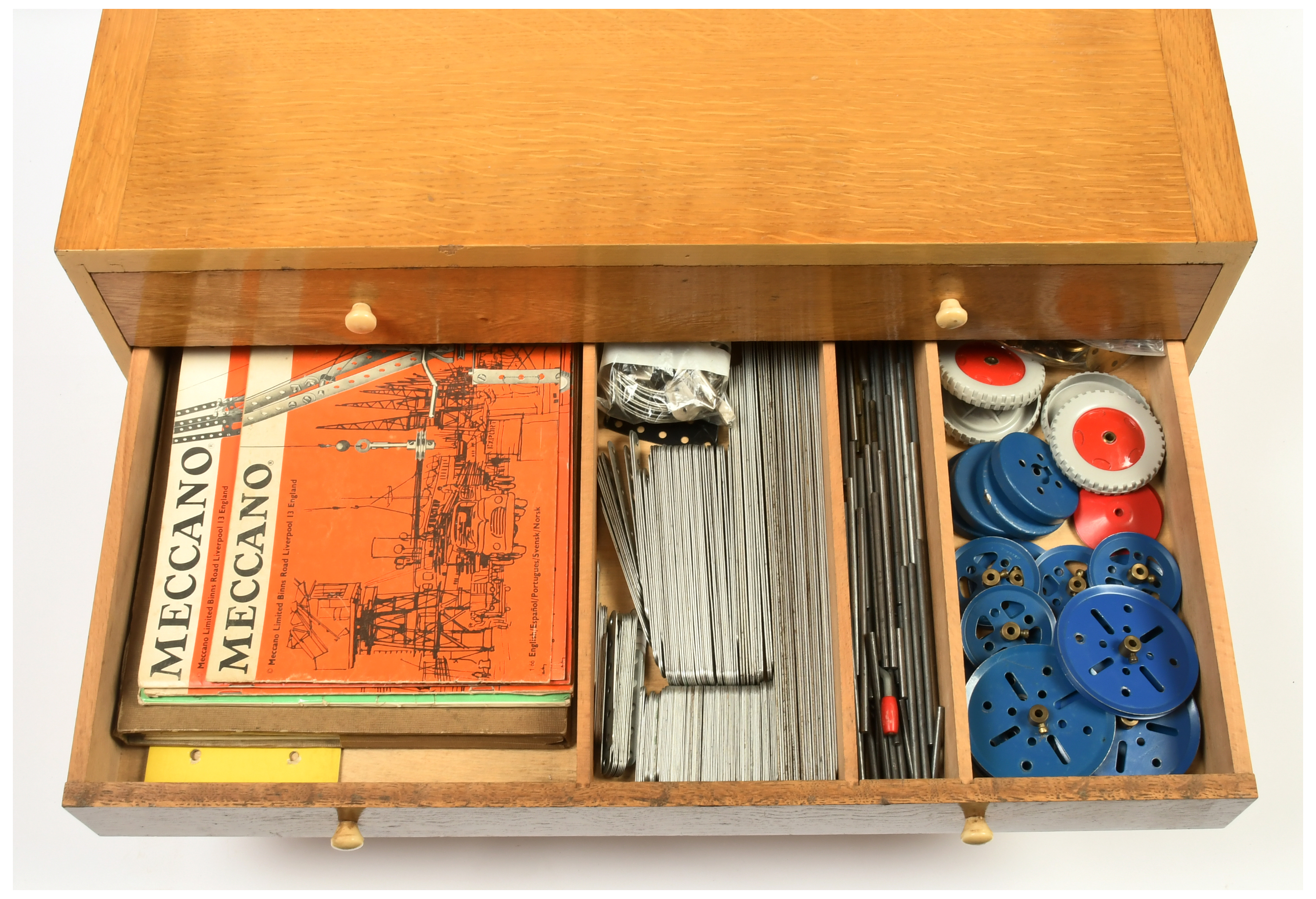 Meccano Circa 1966 No.10 Outfit in 4 Draw Wooden Cabinet.  - Image 3 of 6