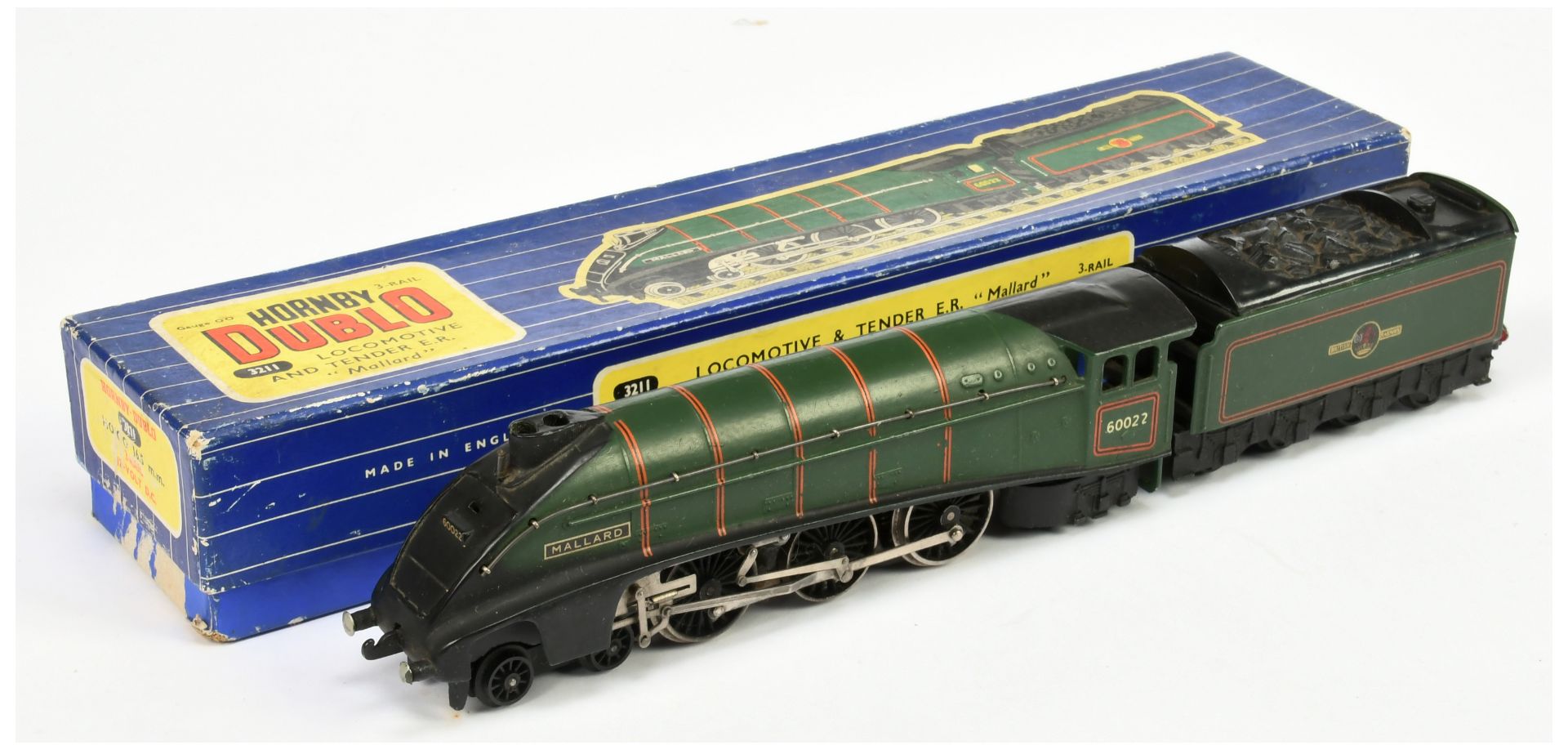 Hornby Dublo 3-rail 3211 4-6-2 BR green A4 Class Loco No.60022 "Mallard" fitted with nickel plate...
