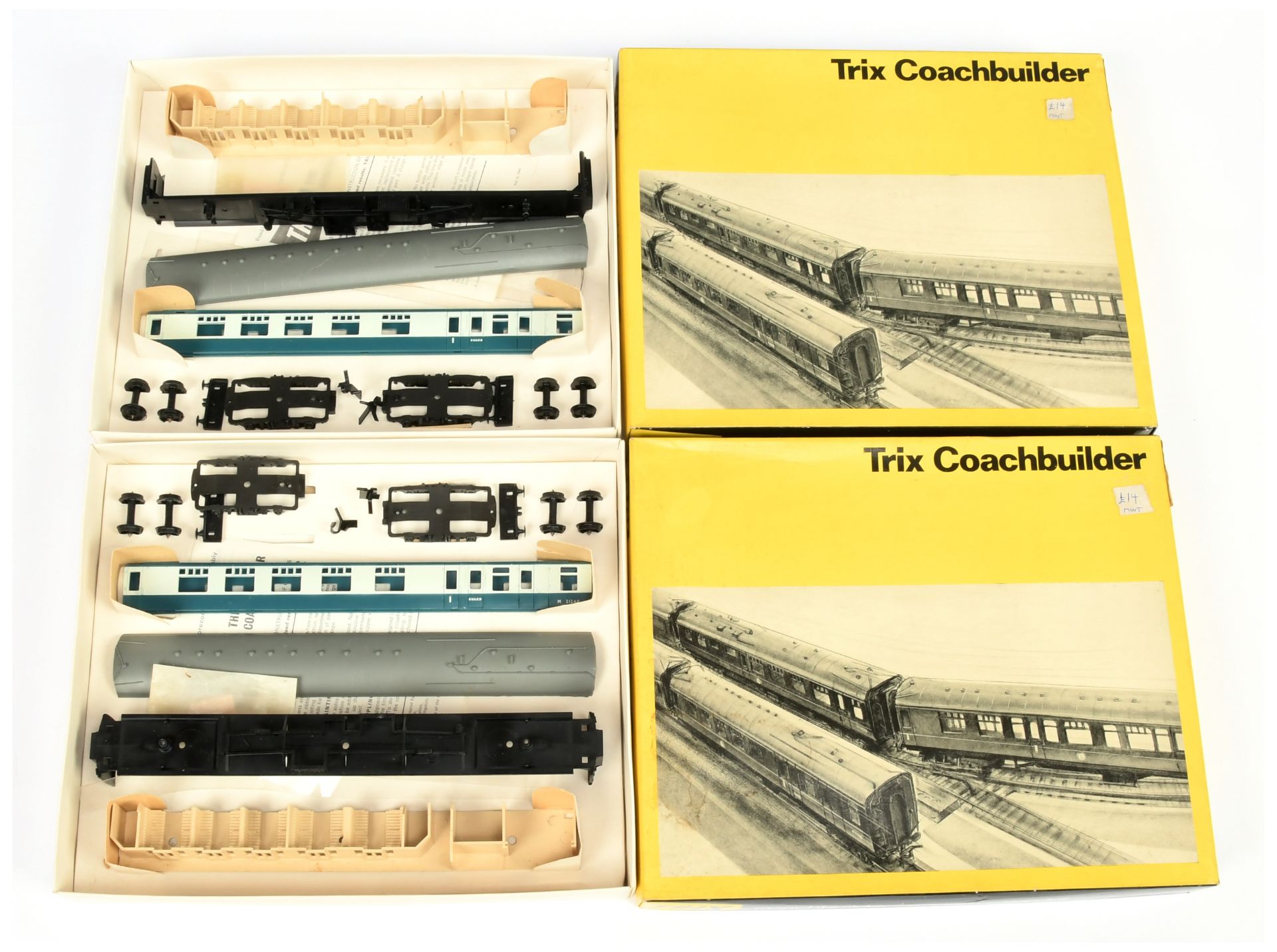 Trix Trains OO Coachbuilder Pair of BR Blue Coach kits. 