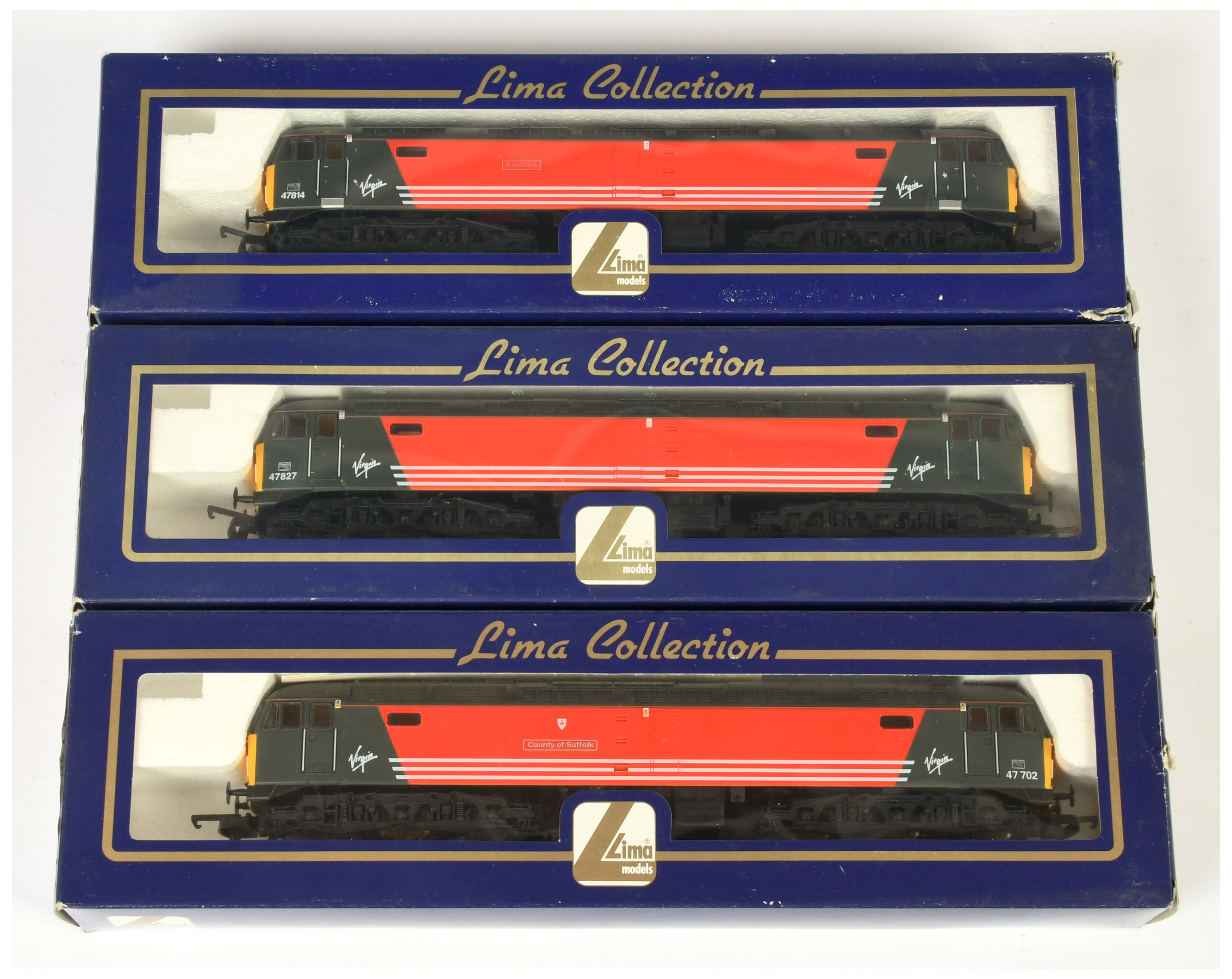 Lima OO group of 3x Virgin Class 47 Diesel loco's. 