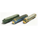 Hornby Dublo 3-rail group of mainly Repainted 2234 Co-Co Deltic Diesel Locomotives