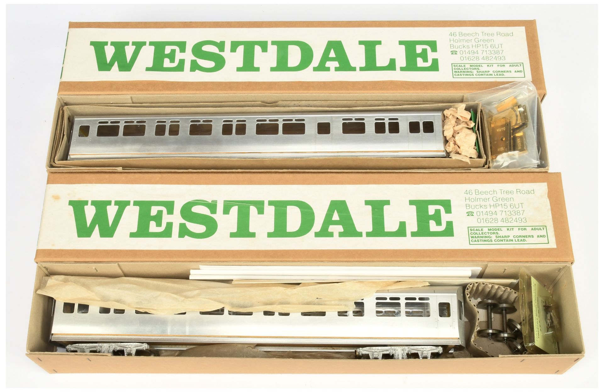 Westdale O Gauge Pair GWR Auto Trailer kits. 