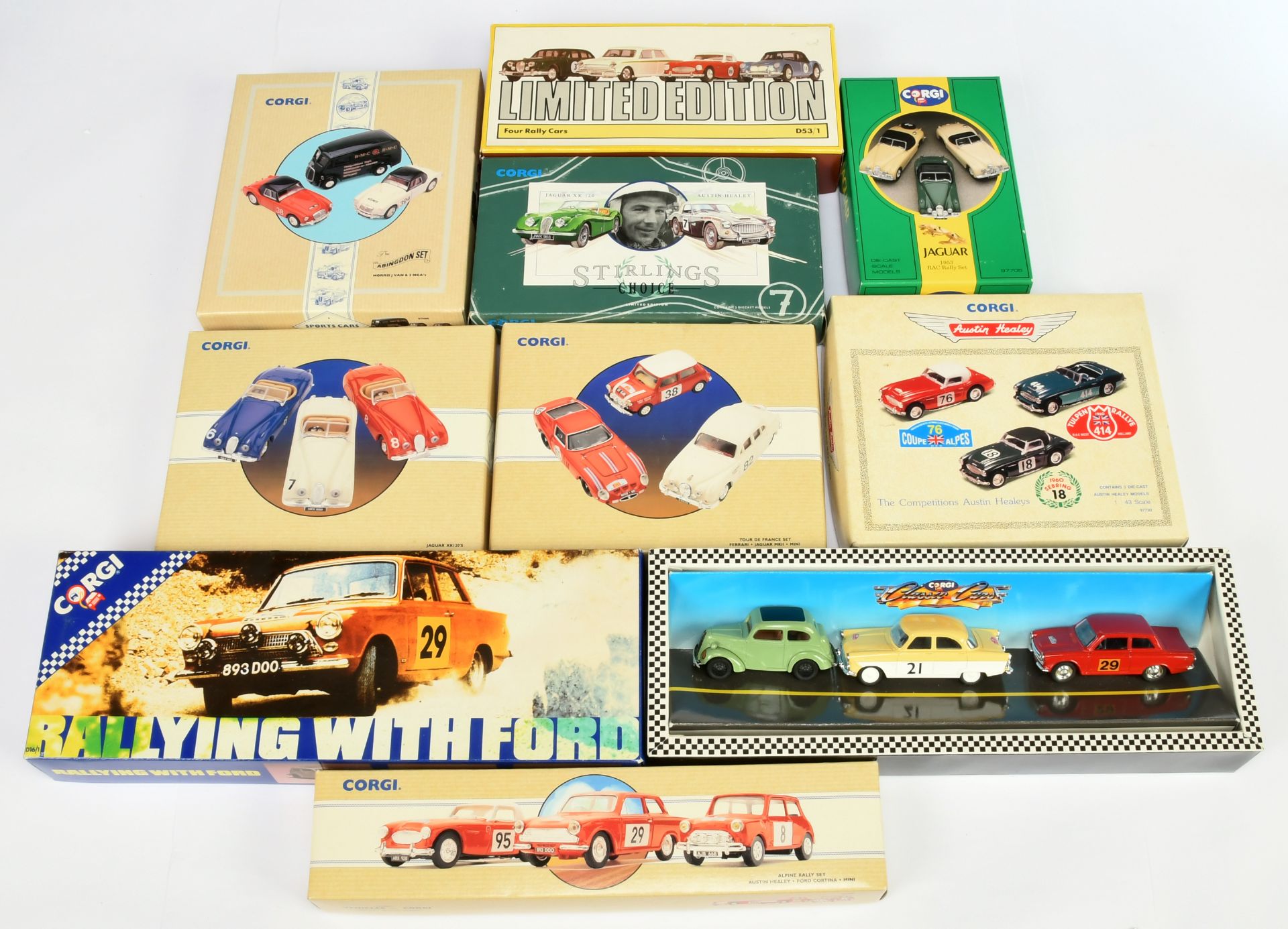 Corgi group of Jaguar & Ford Rally Cars -