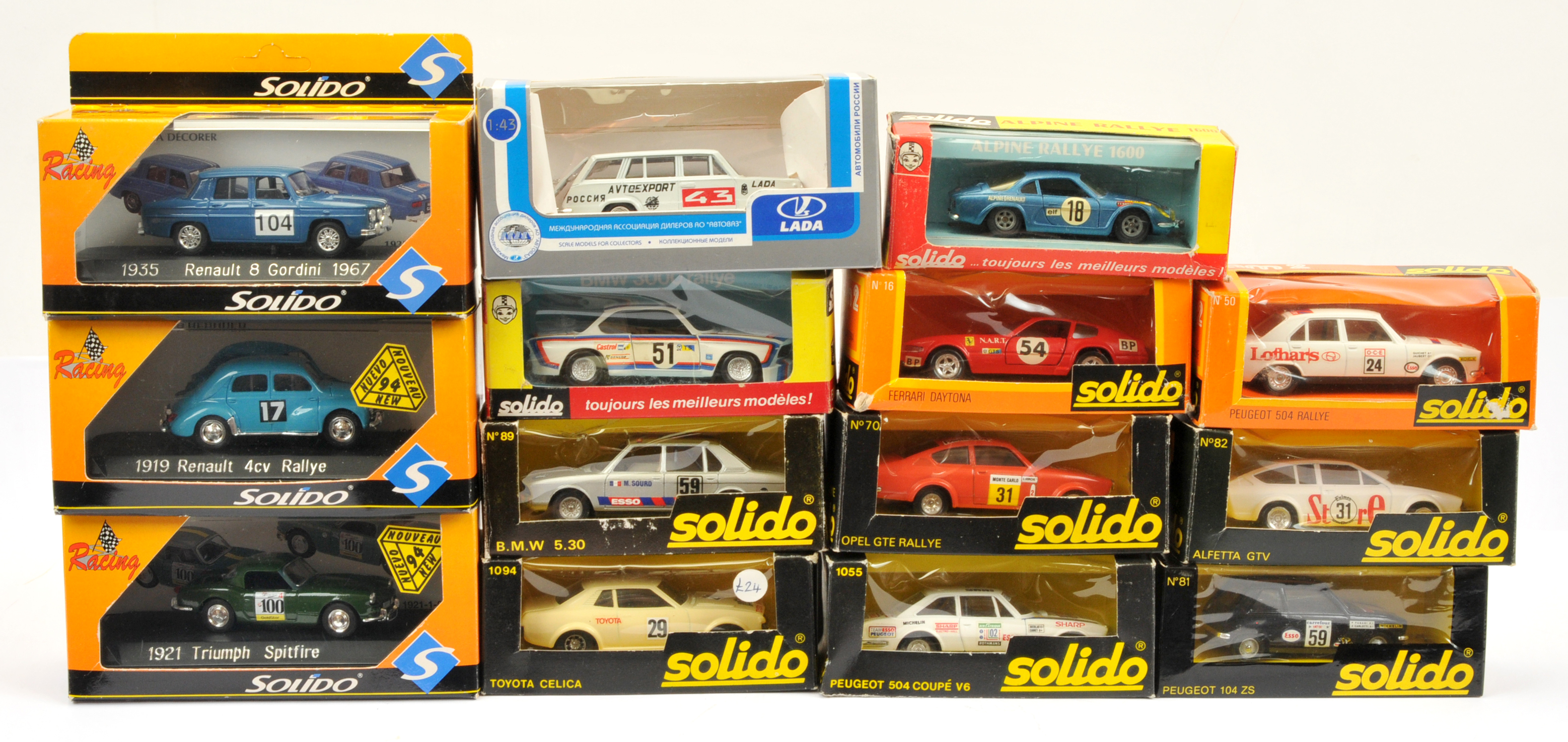 Solido (1/43rd scale) a group of Racing Cars.