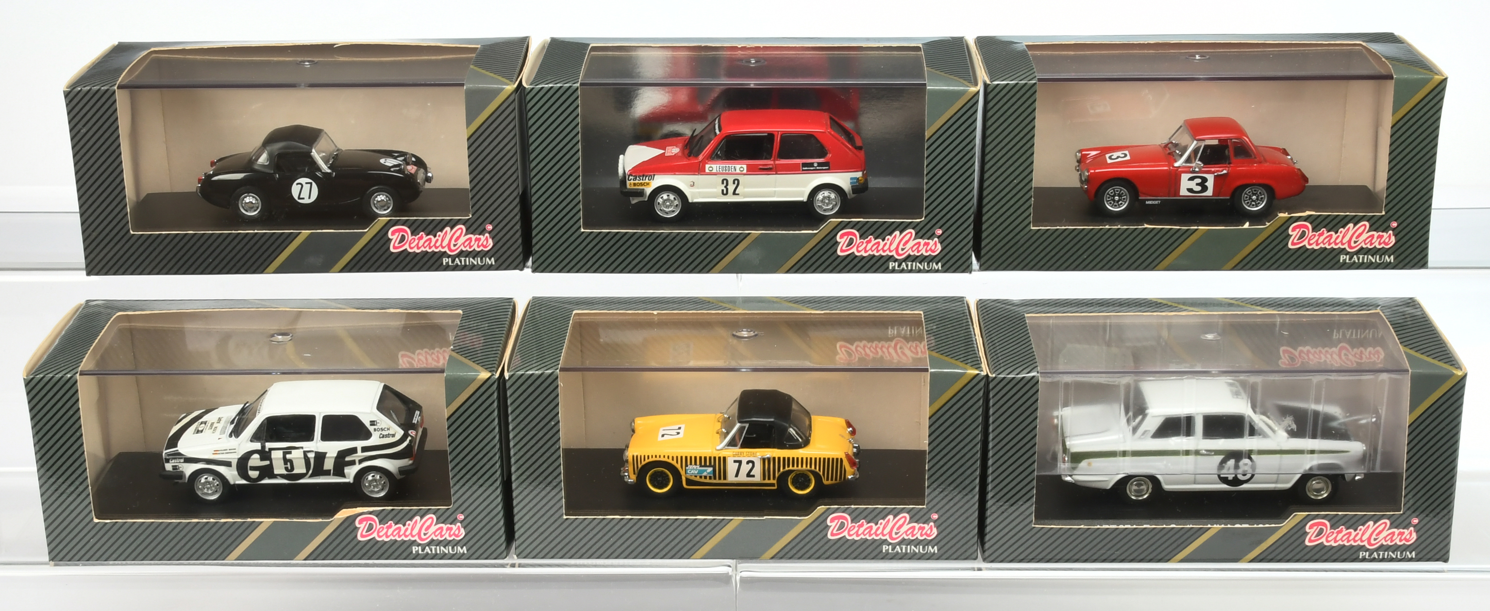 Detail Cars (1/43 Scale) a group of Ford Cortina, Volkswagen, M.G Midget 